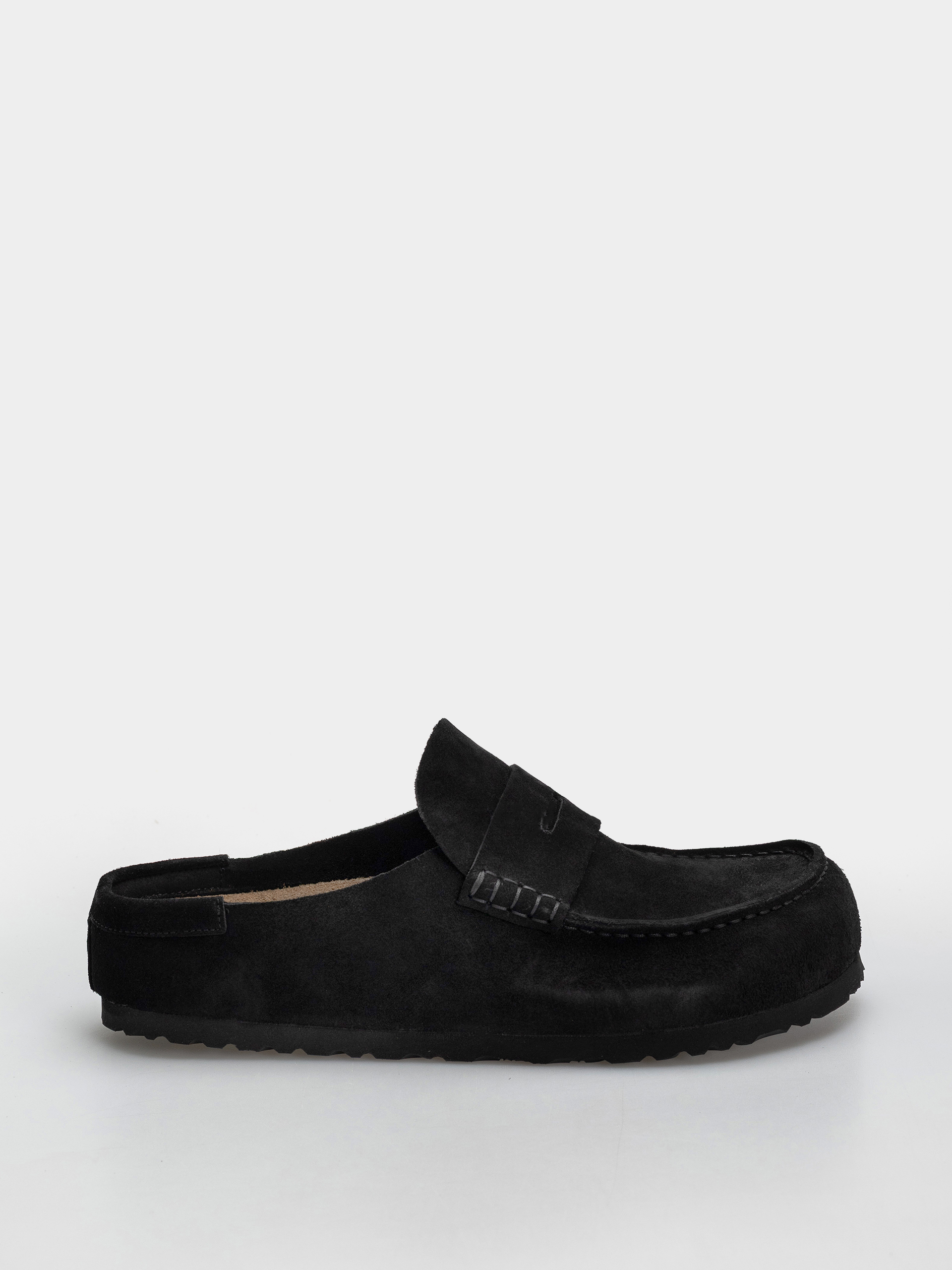 Birkenstock Naples Wrapped Suede Leather Regular Flip-flop papucsok (black)
