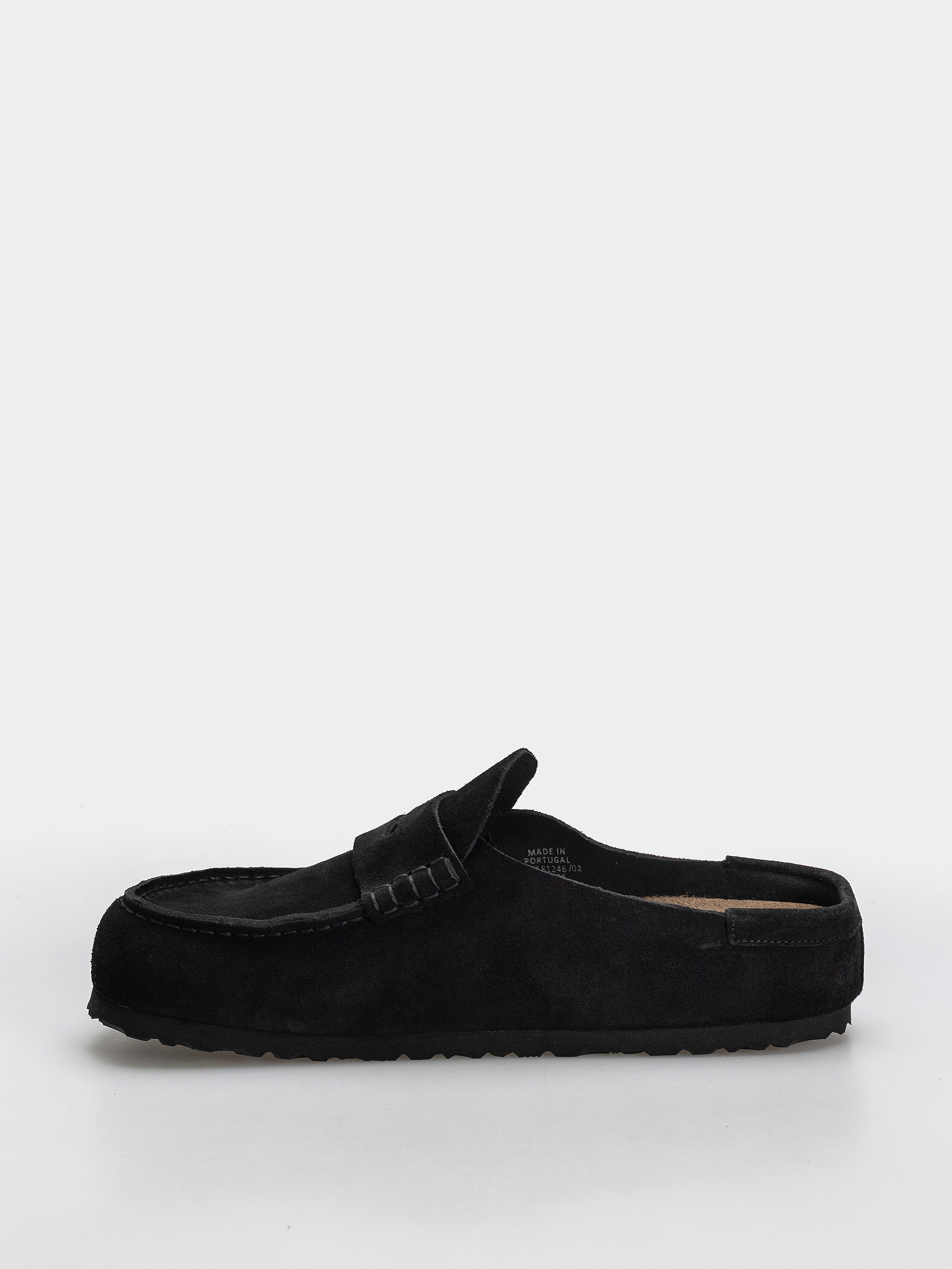 Birkenstock Naples Wrapped Suede Leather Regular Flip-flop papucsok (black)