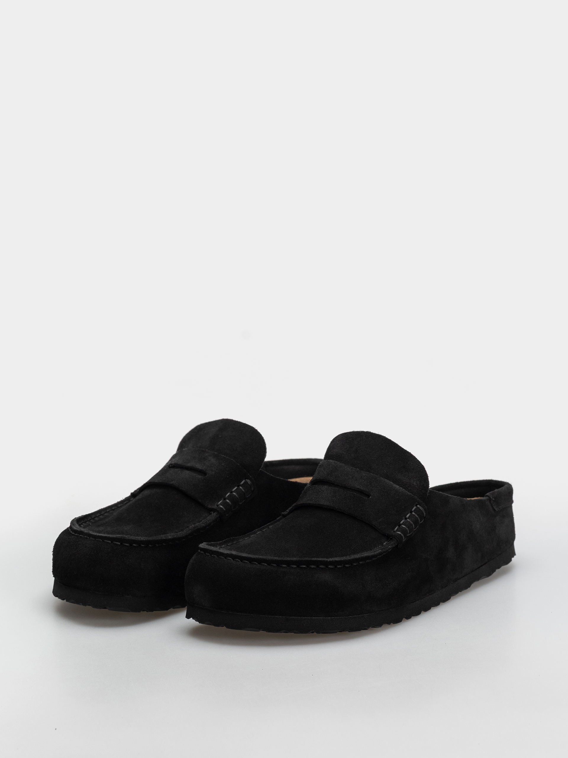 Birkenstock Naples Wrapped Suede Leather Regular Flip-flop papucsok (black)