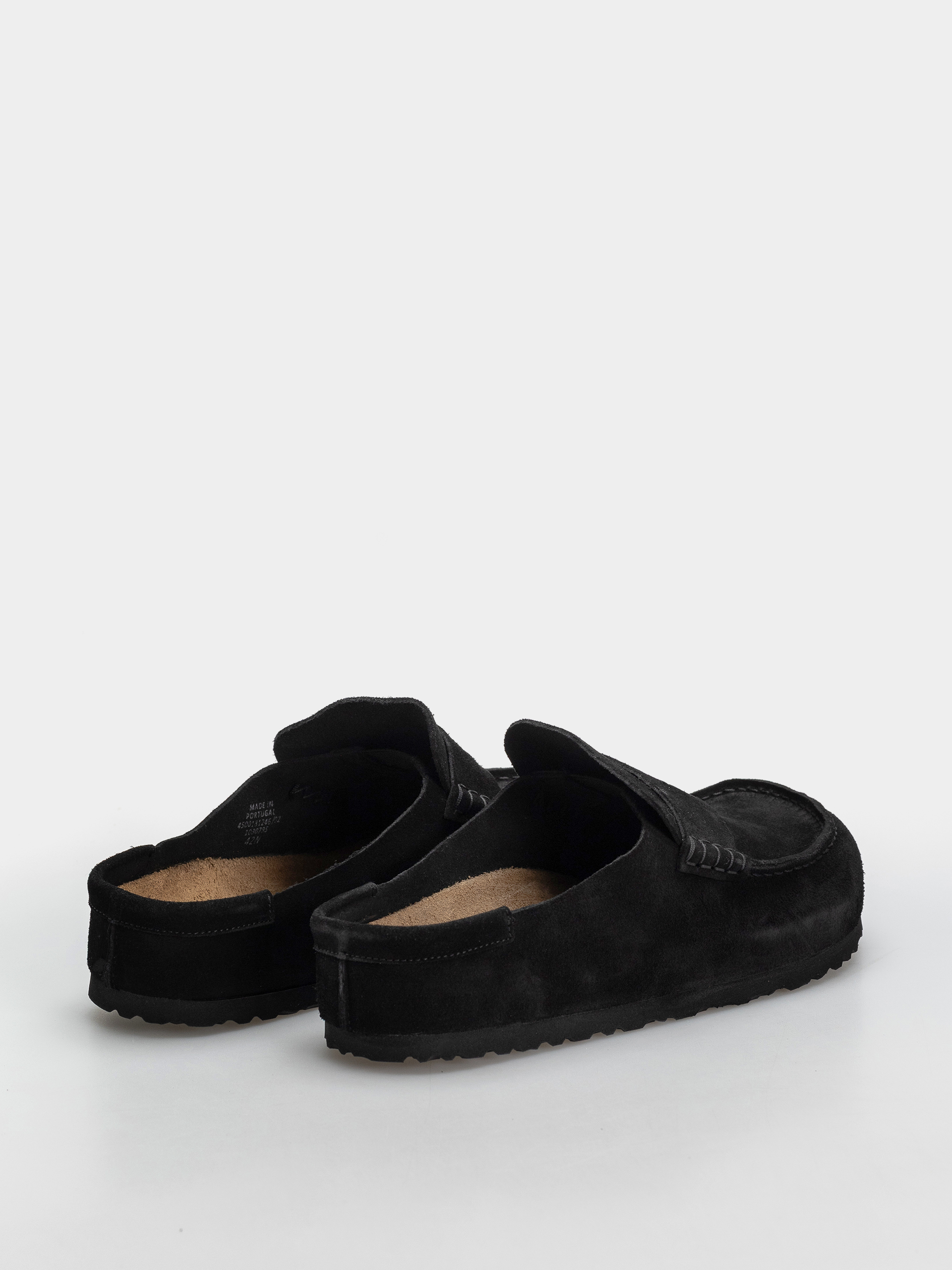 Birkenstock Naples Wrapped Suede Leather Regular Flip-flop papucsok (black)