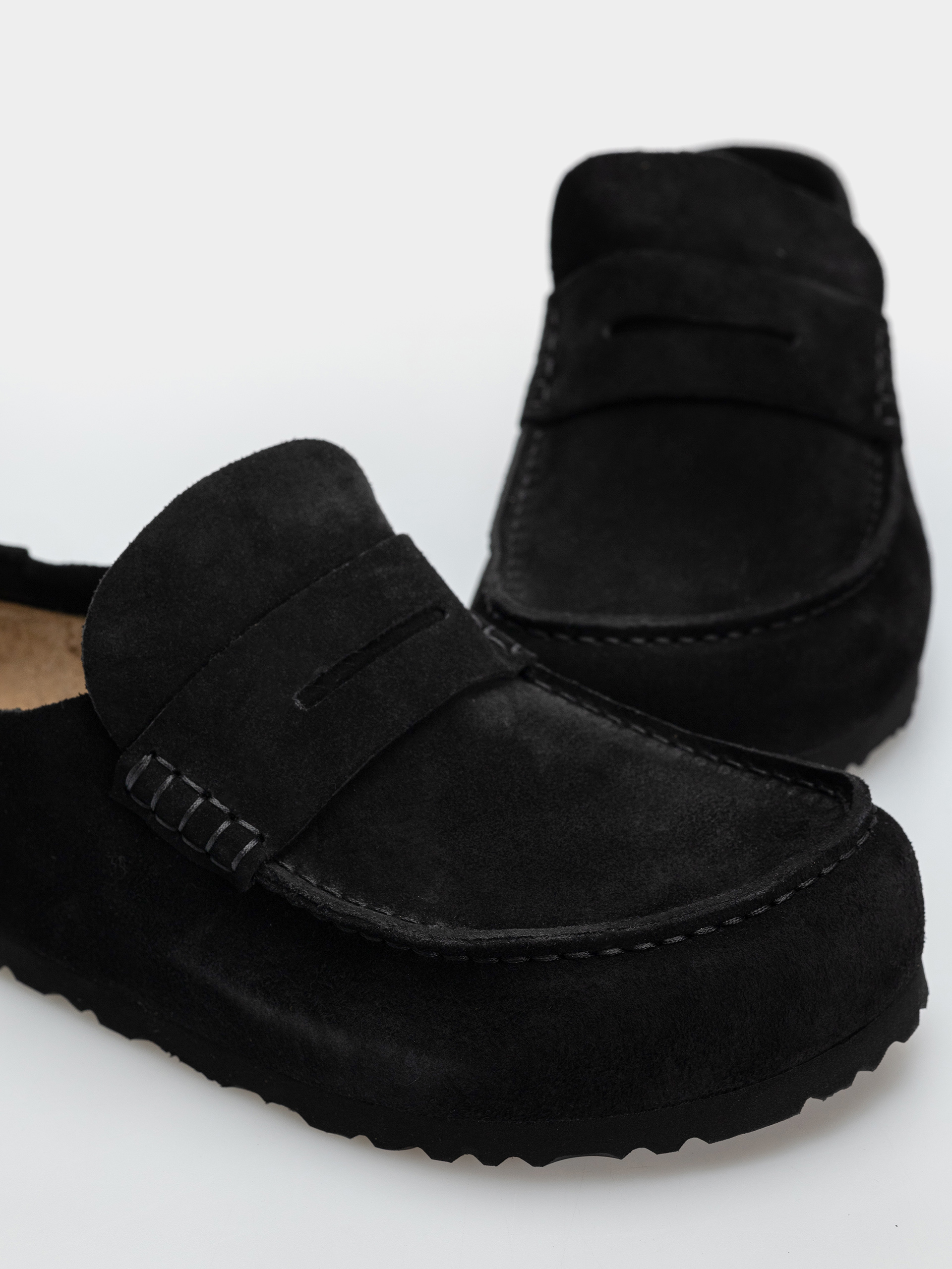 Birkenstock Naples Wrapped Suede Leather Regular Flip-flop papucsok (black)