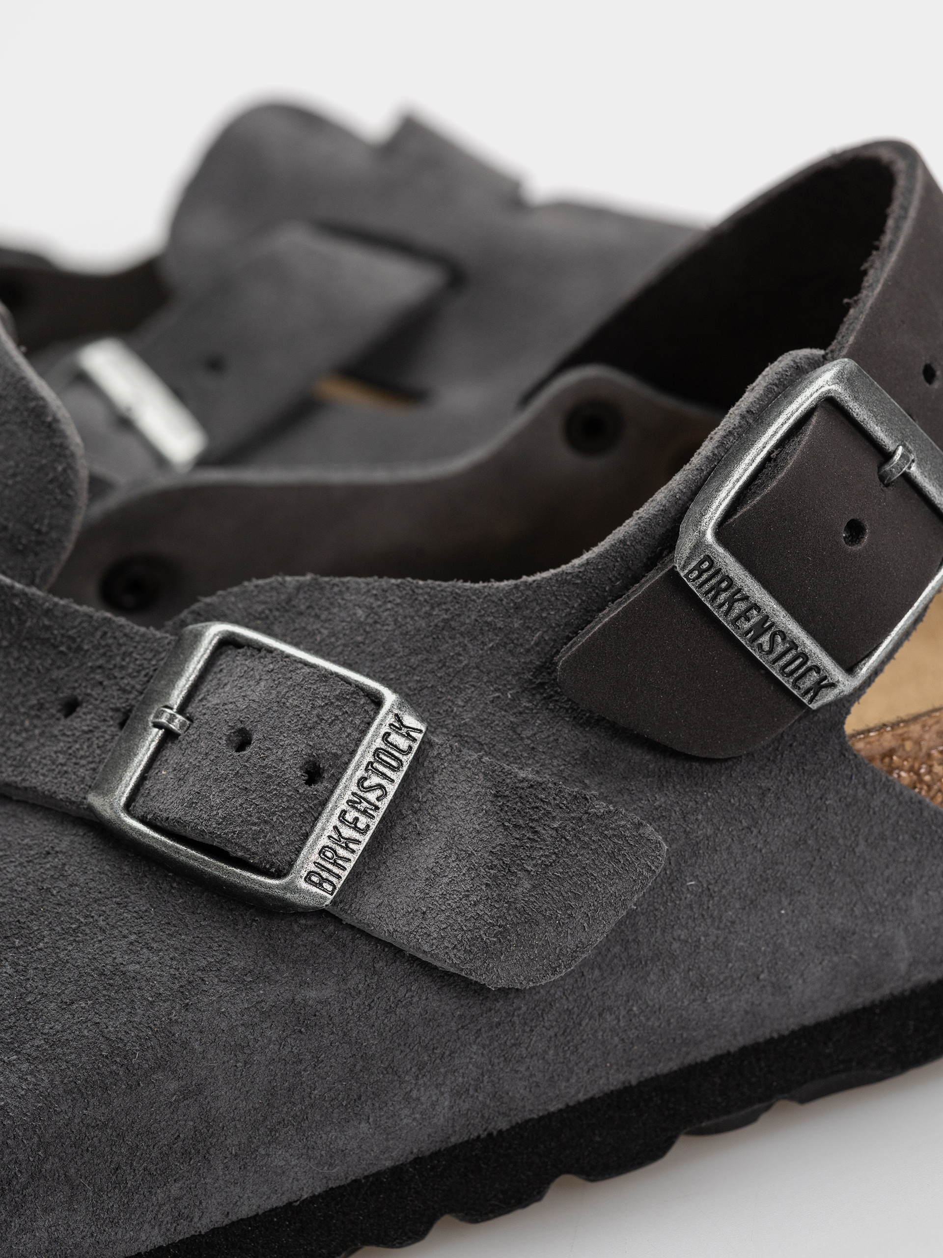 Birkenstock Tokio Suede Leather Regular Flip-flop papucsok (charcoal)