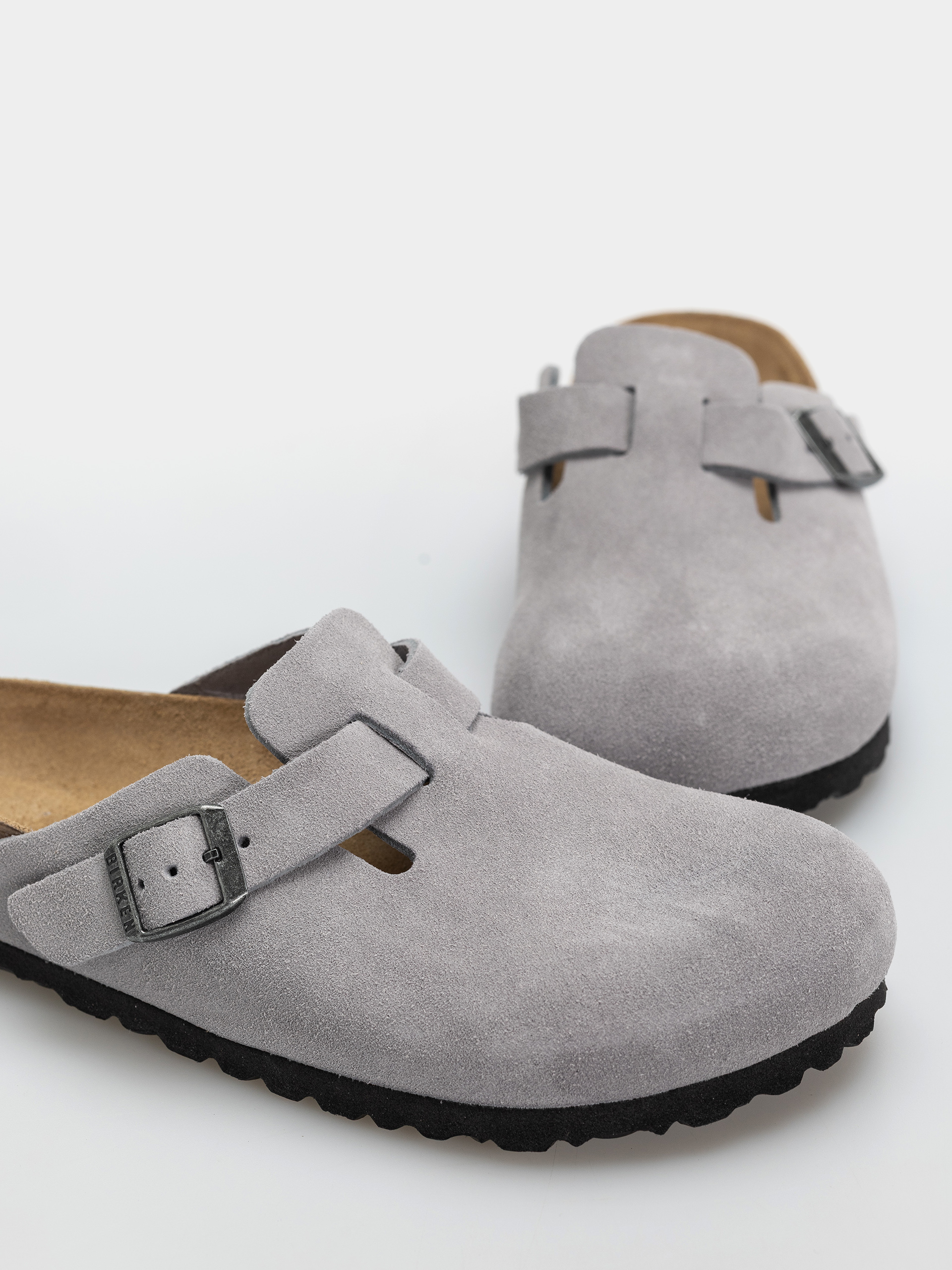 Birkenstock Boston Suede Leather Narrow Flip-flop papucsok (lavender sky)