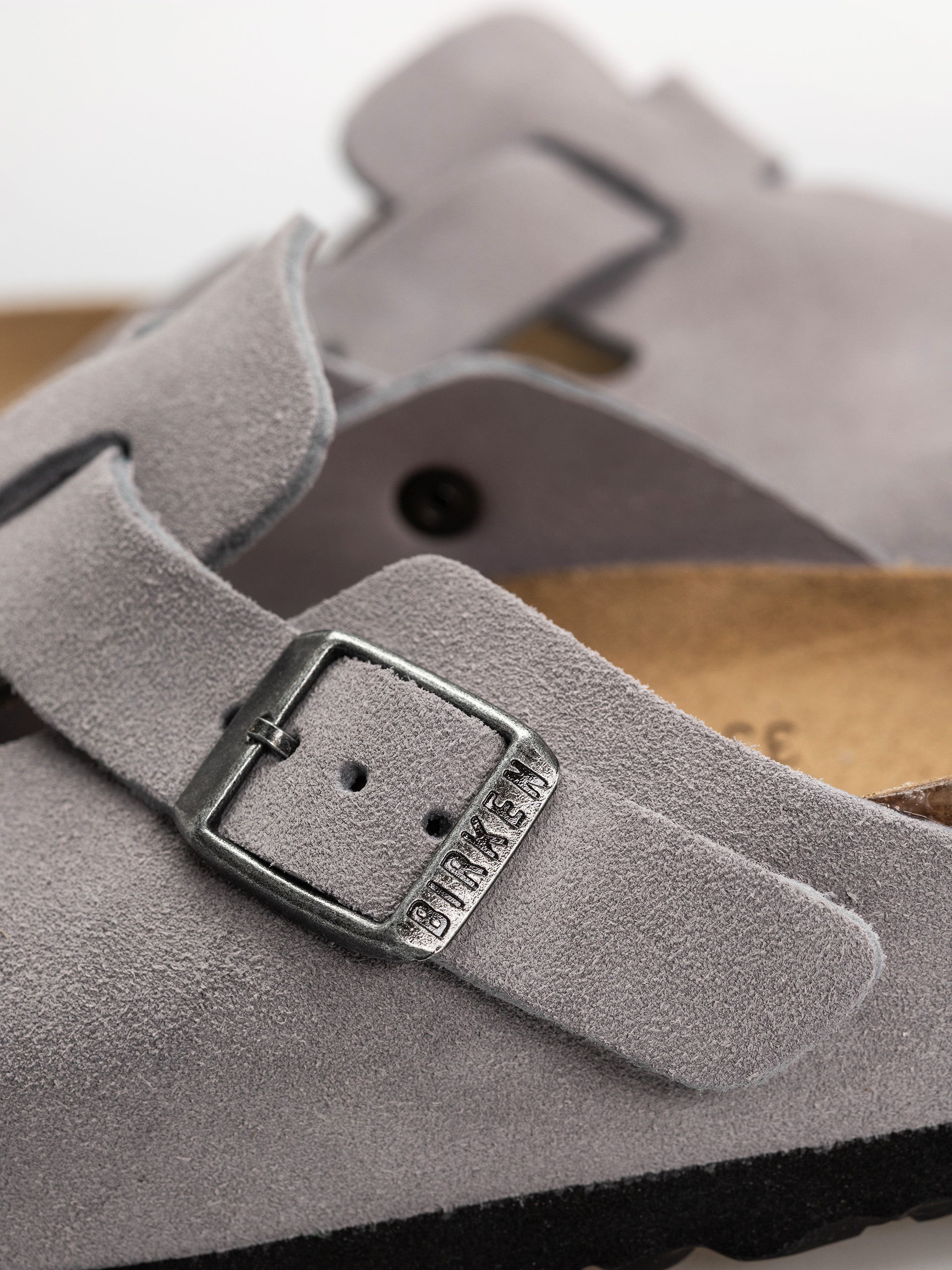 Birkenstock Boston Suede Leather Narrow Flip-flop papucsok (lavender sky)