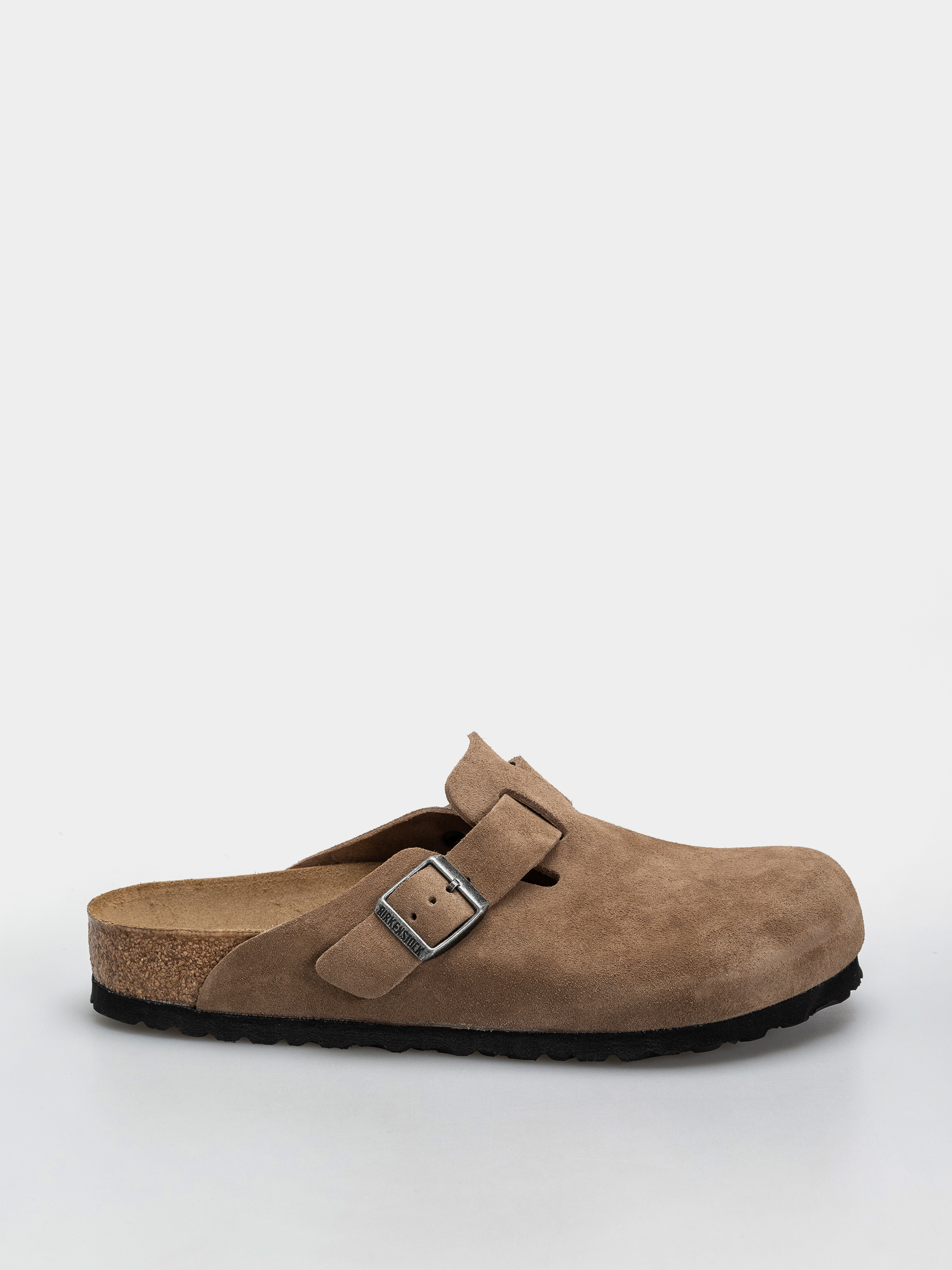 Birkenstock Boston Suede Leather Regular Flip-flop papucsok (dark tea)
