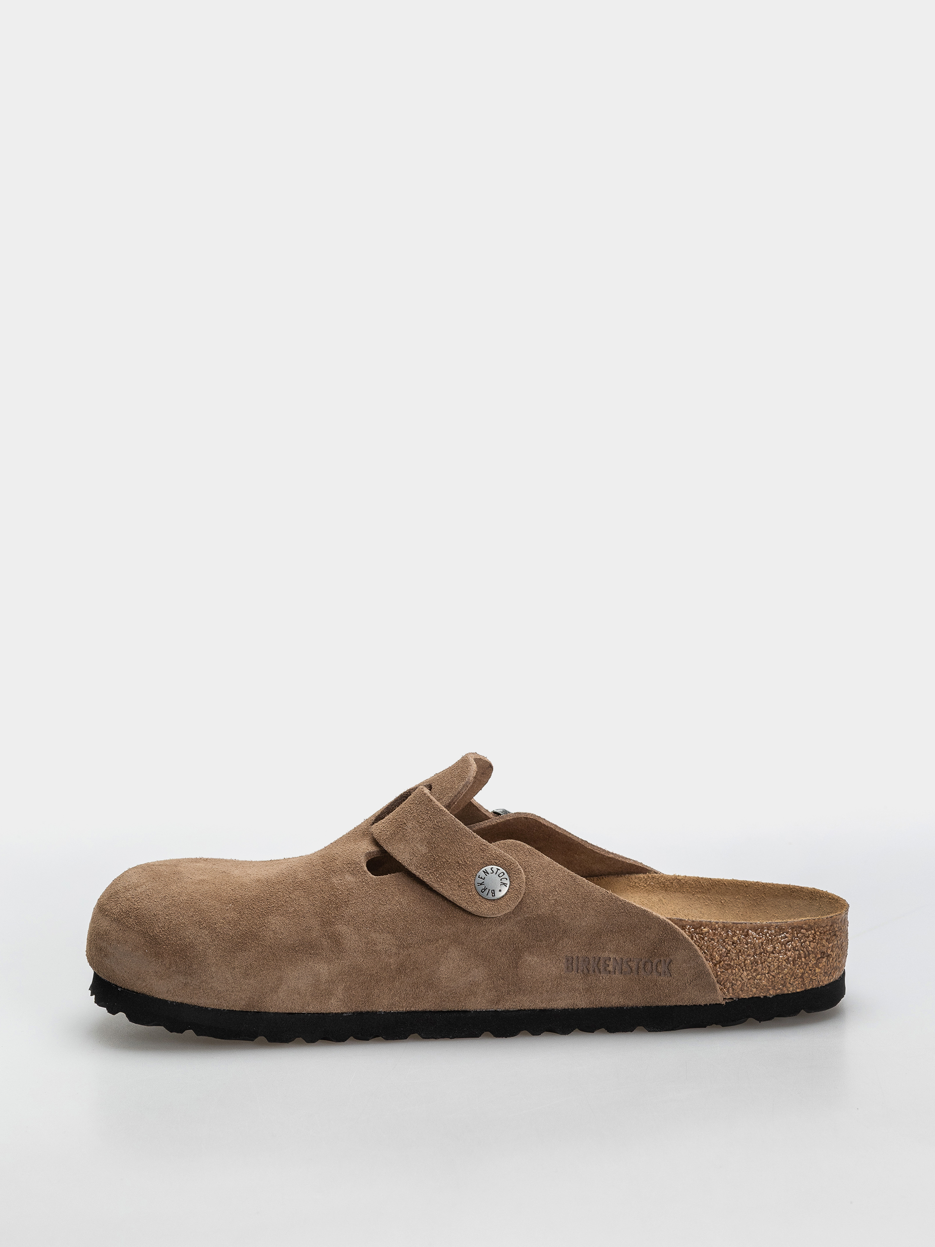 Birkenstock Boston Suede Leather Regular Flip-flop papucsok (dark tea)