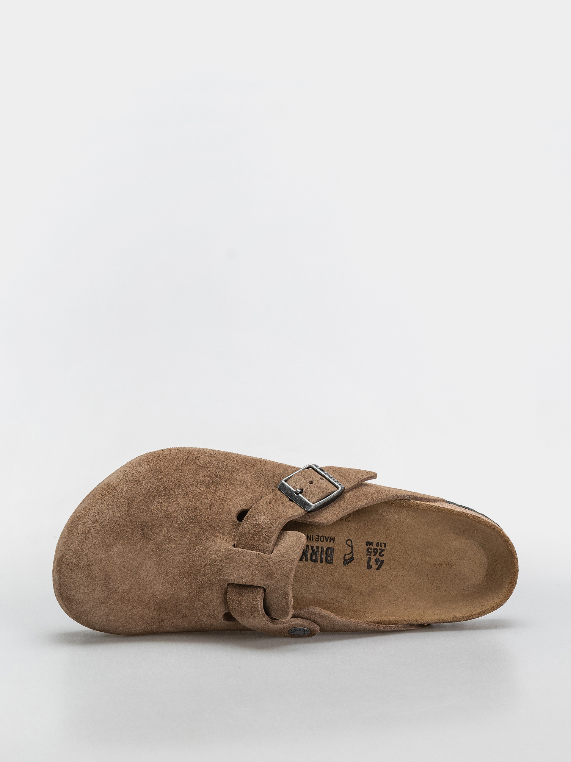 Birkenstock Boston Suede Leather Regular Flip-flop papucsok (dark tea)