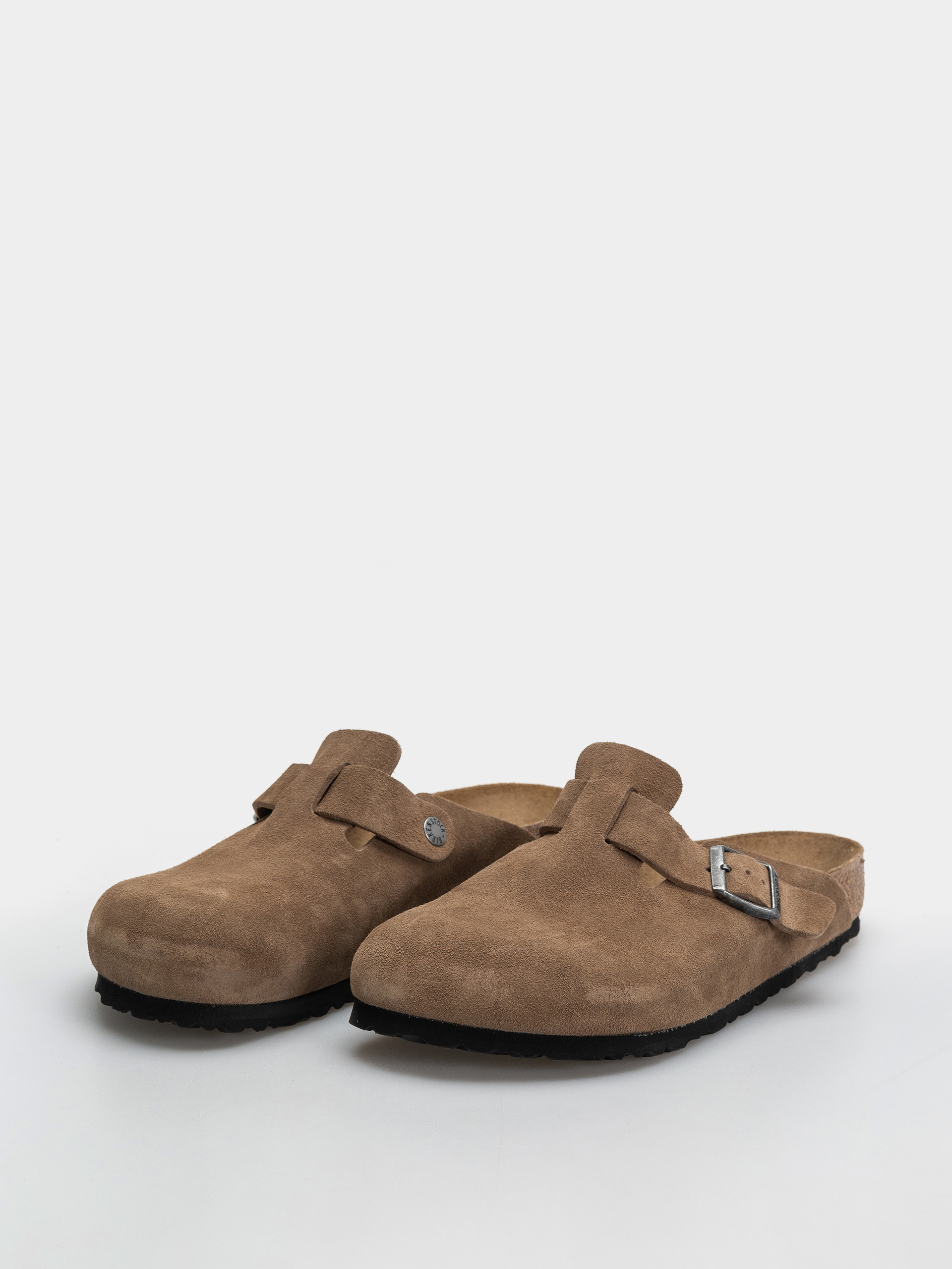 Birkenstock Boston Suede Leather Regular Flip-flop papucsok (dark tea)