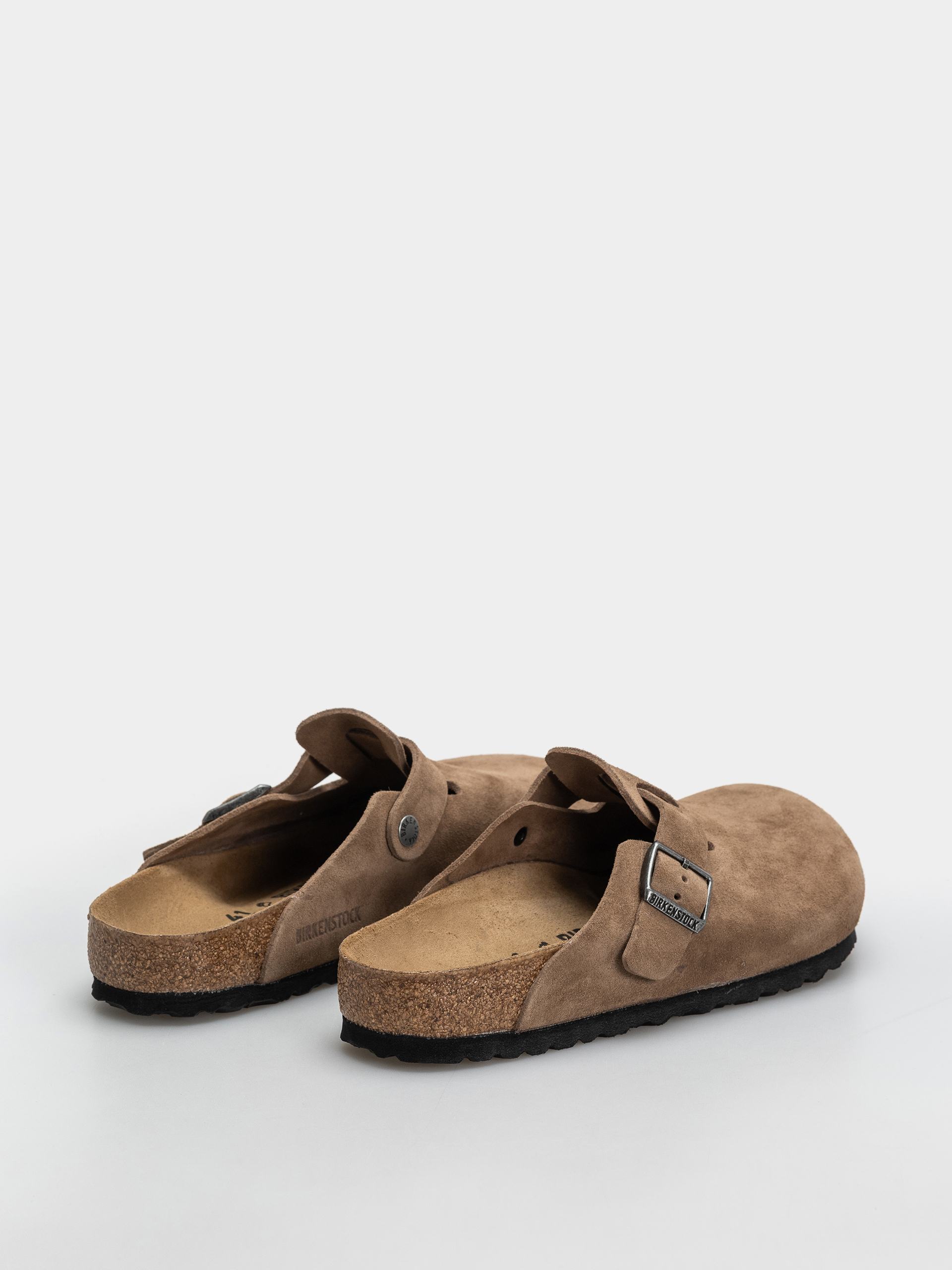 Birkenstock Boston Suede Leather Regular Flip-flop papucsok (dark tea)