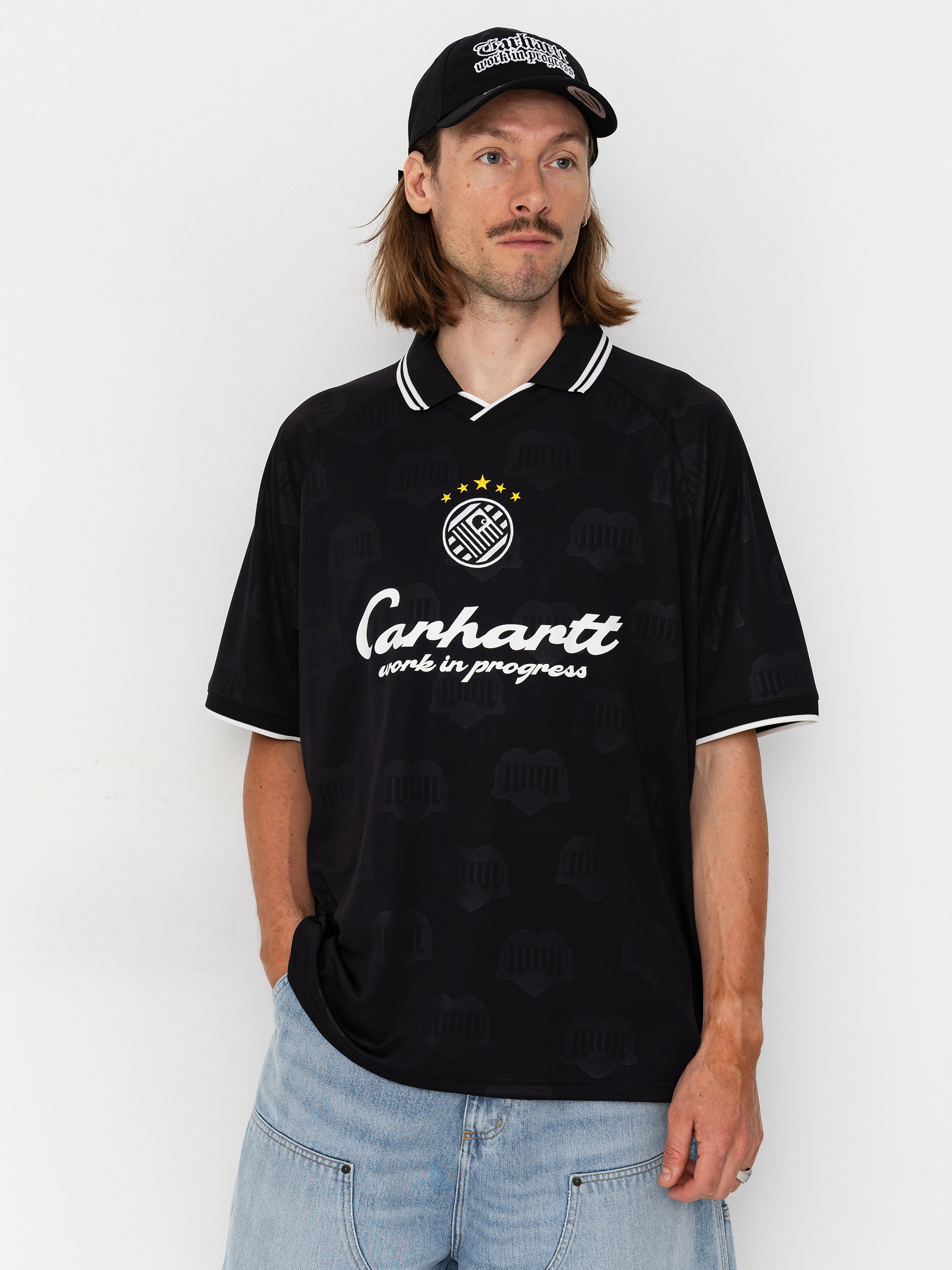 Carhartt WIP Terrace Football Pu00f3lu00f3 (heart train jacquard black)