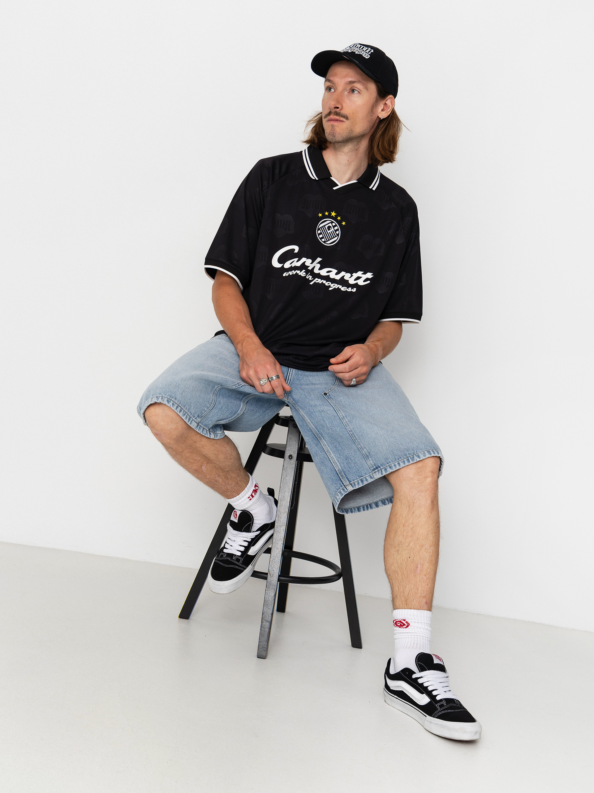 Carhartt WIP Terrace Football Póló (heart train jacquard black)