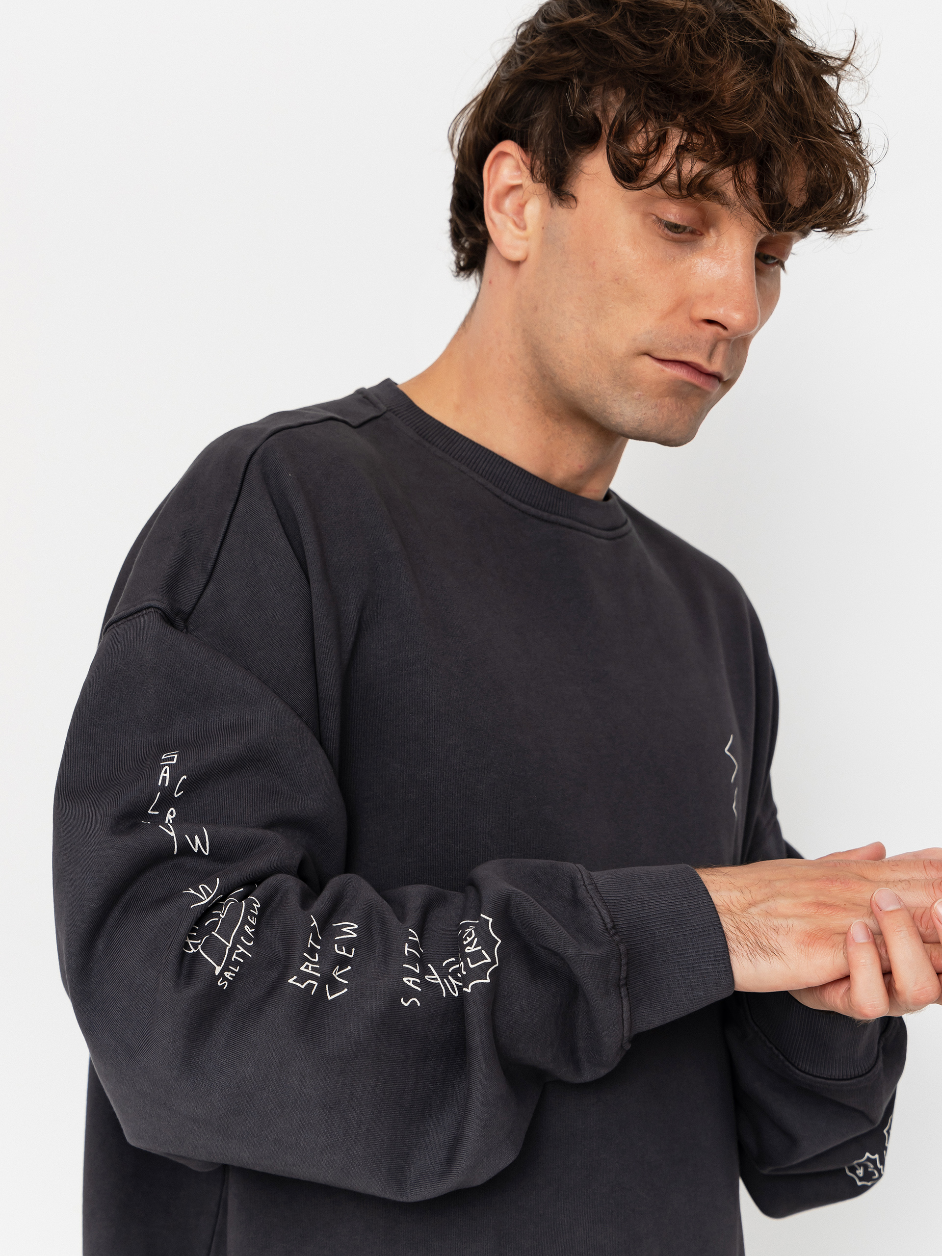 Pulóver Salty Crew Reel Lb Crewneck (pirate black)