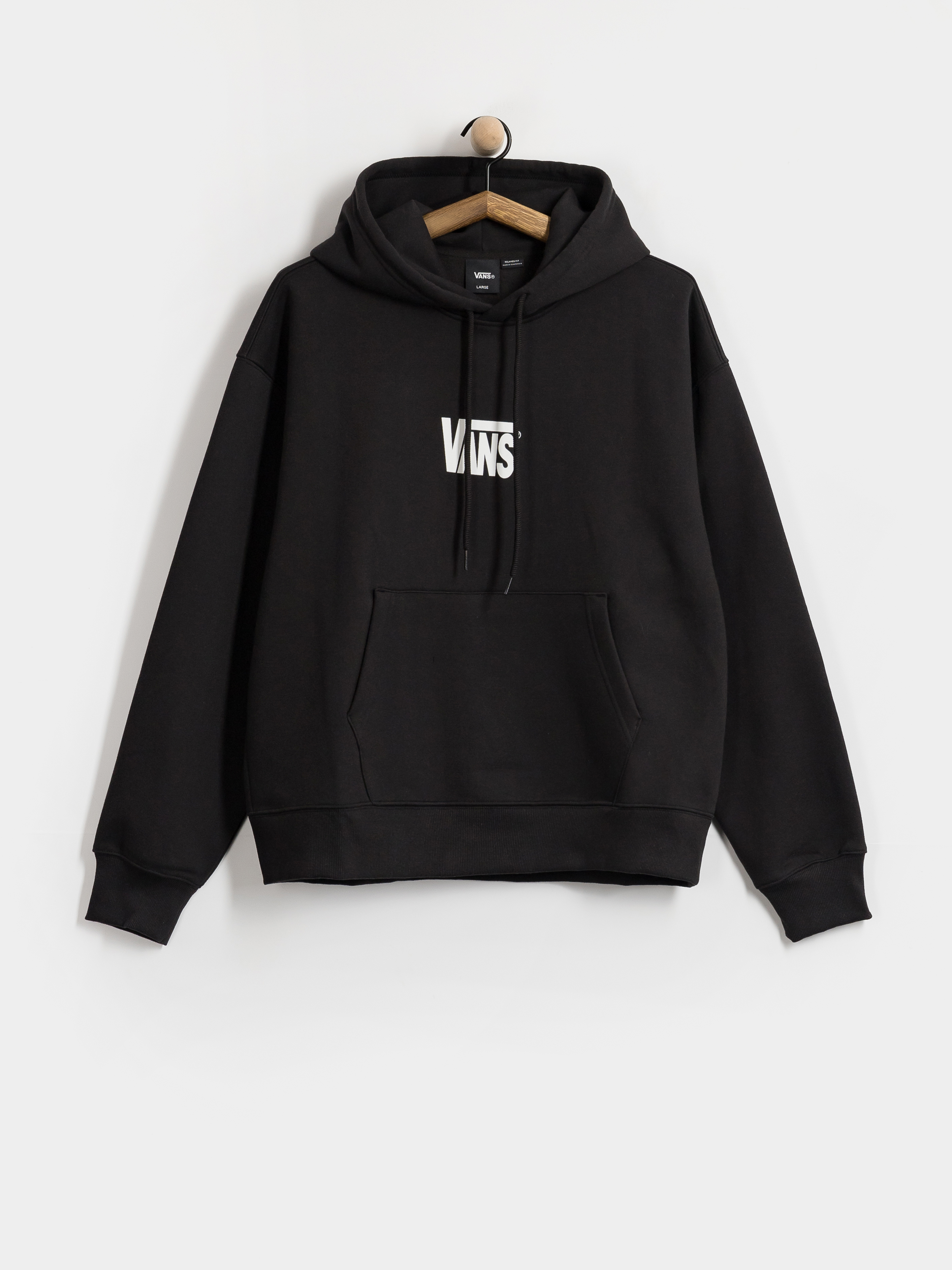 Kapucnis pulóver Vans Stretch Logo HD (black/white)