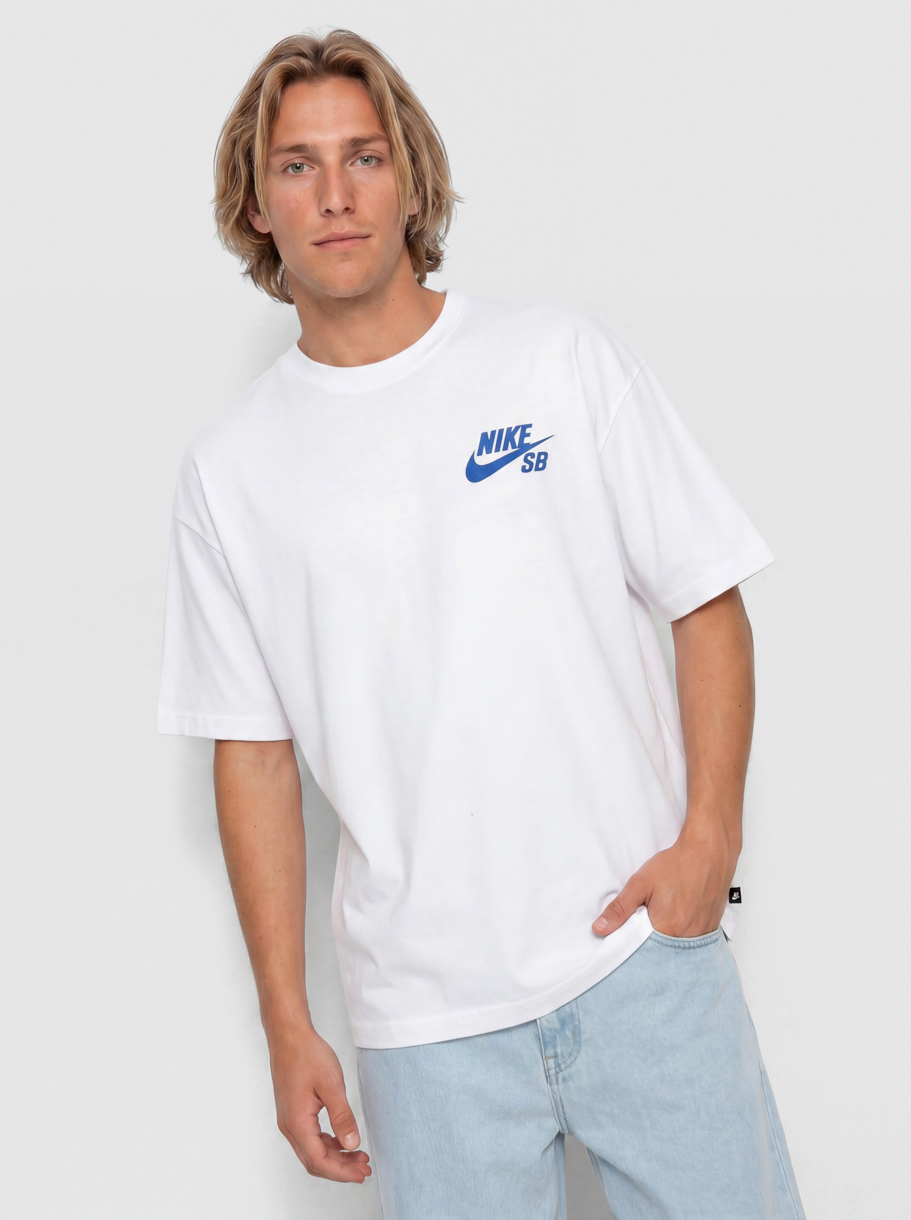 Nike SB Logo Póló (white/game royal)