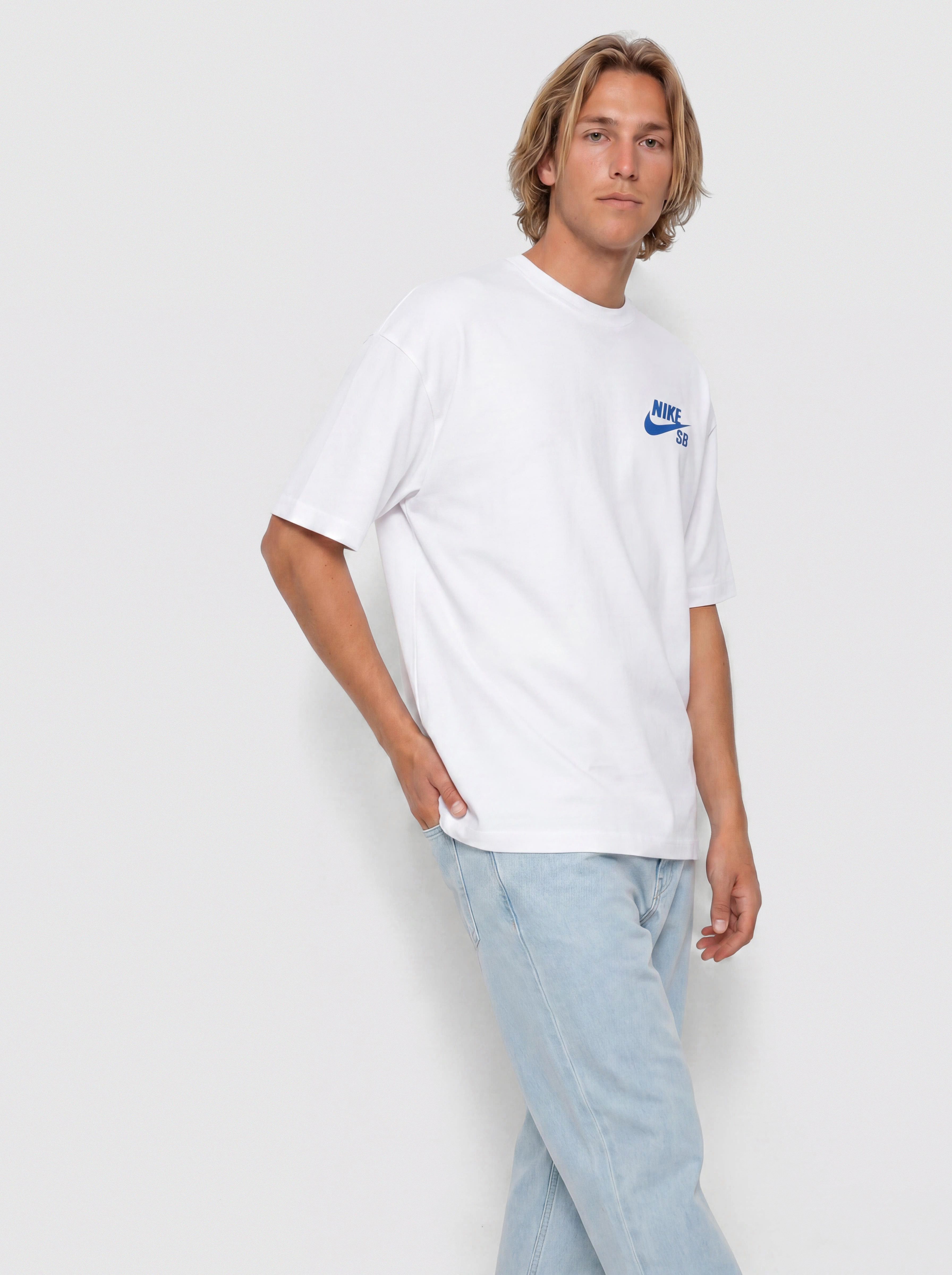 Nike SB Logo Póló (white/game royal)