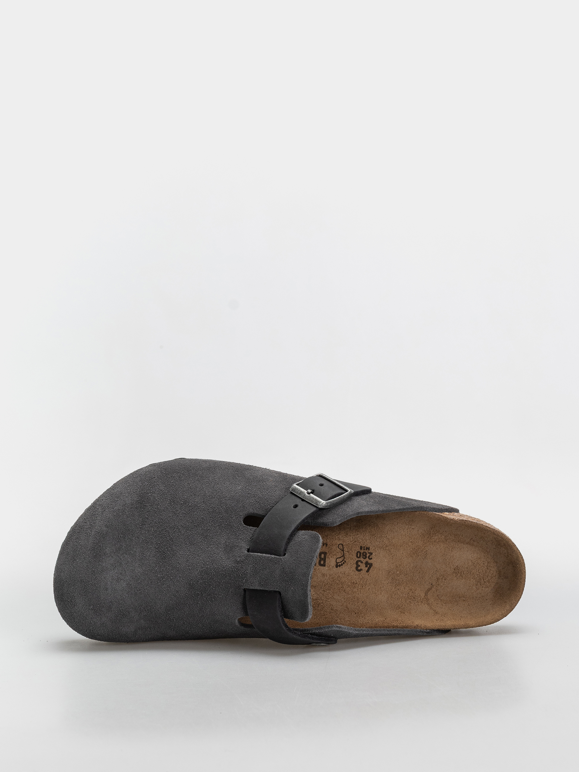 Birkenstock Boston Mixed Leather Regular Flip-flop papucsok (charcoal)