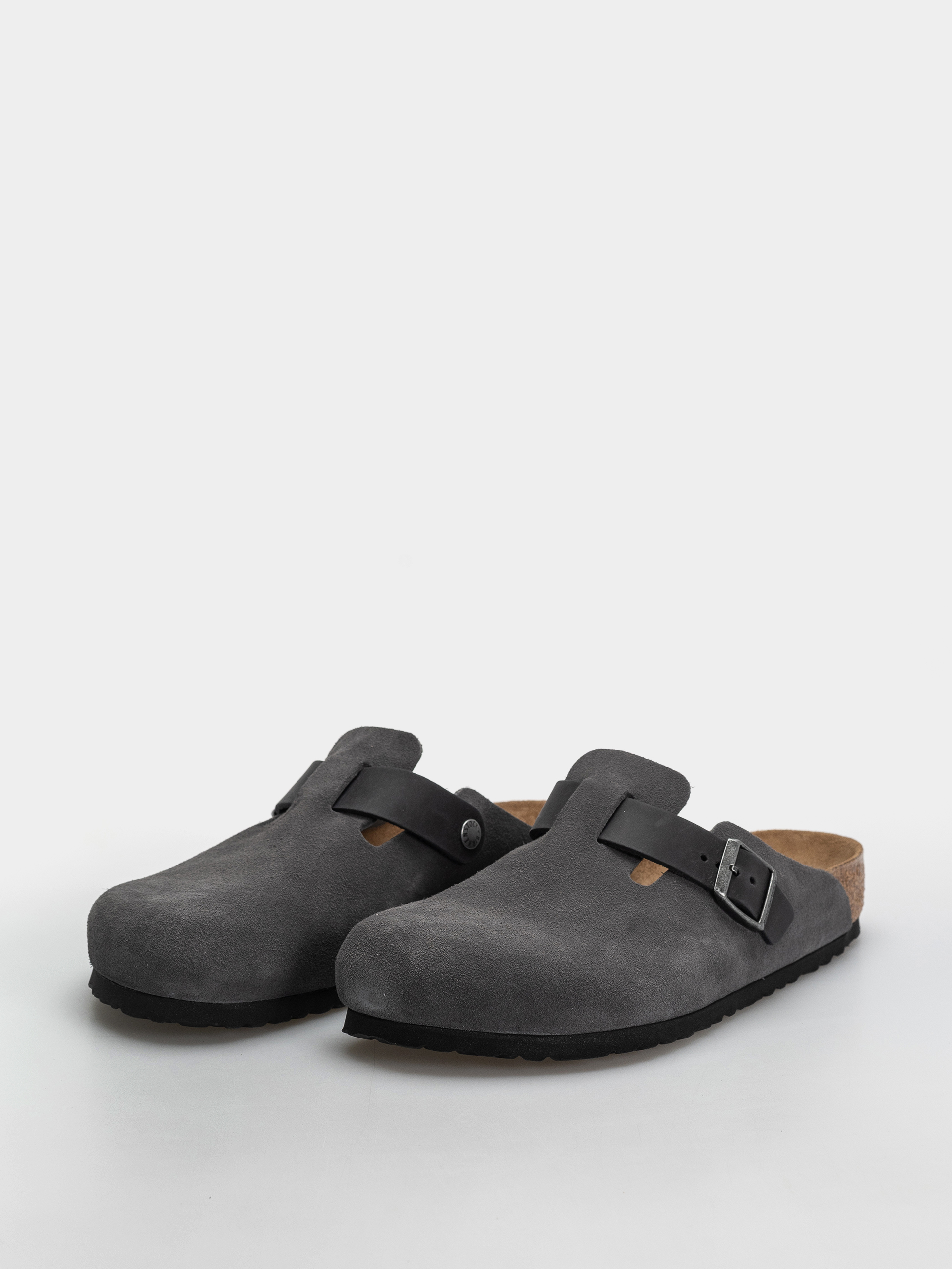 Birkenstock Boston Mixed Leather Regular Flip-flop papucsok (charcoal)