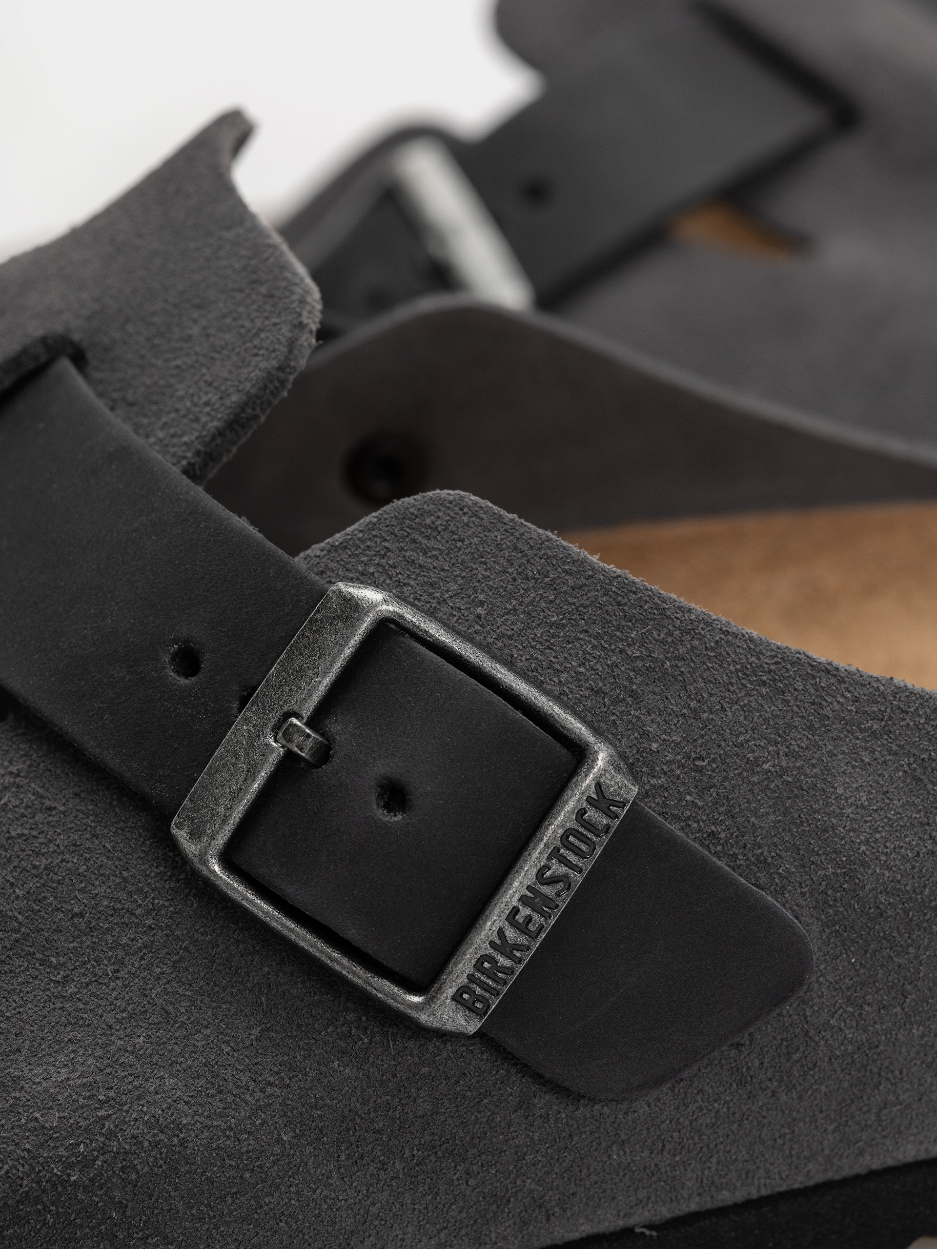 Birkenstock Boston Mixed Leather Regular Flip-flop papucsok (charcoal)
