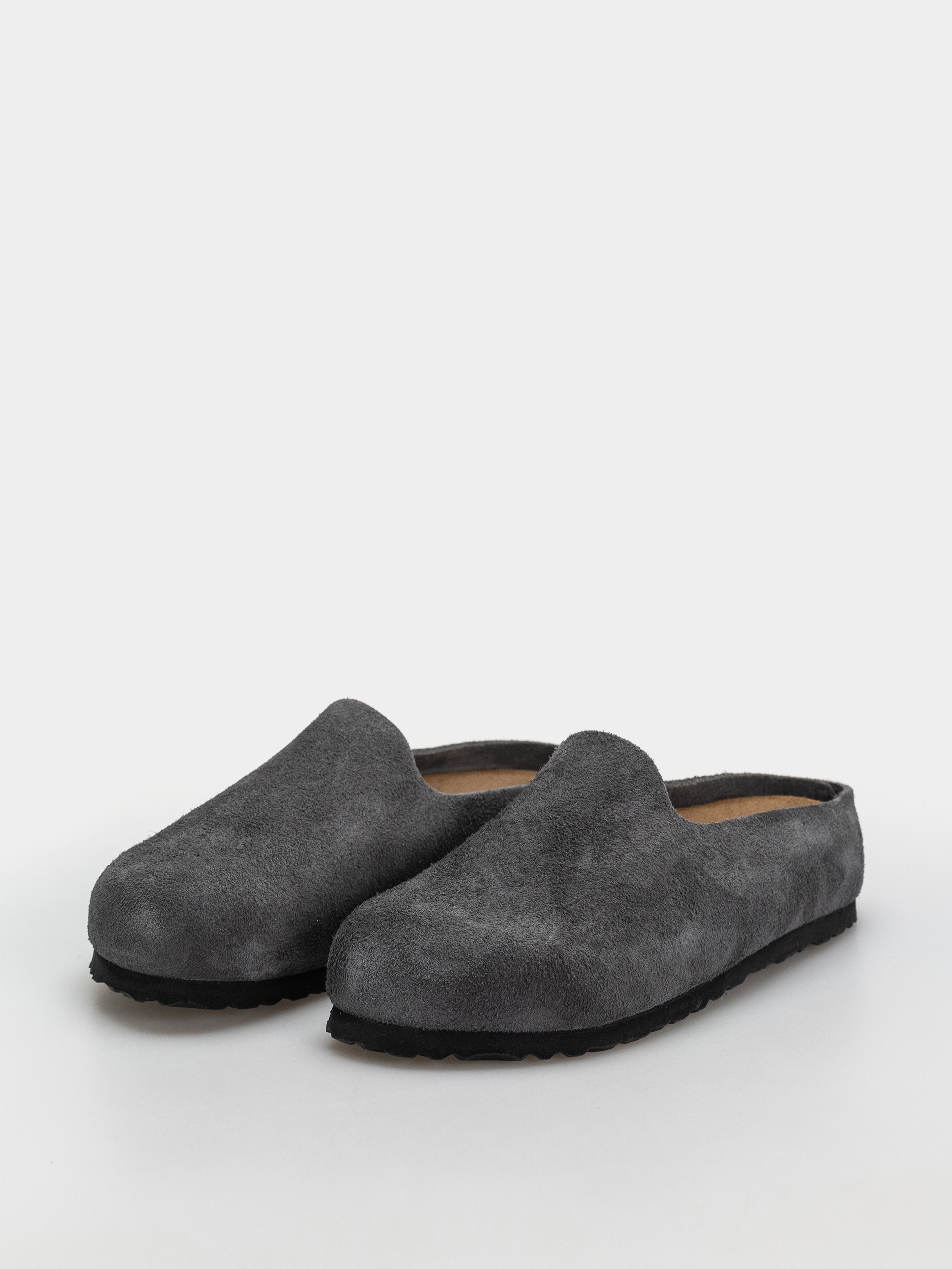 Birkenstock Amsterdam Wrapped Suede Leather Narrow Flip-flop papucsok (charcoal)