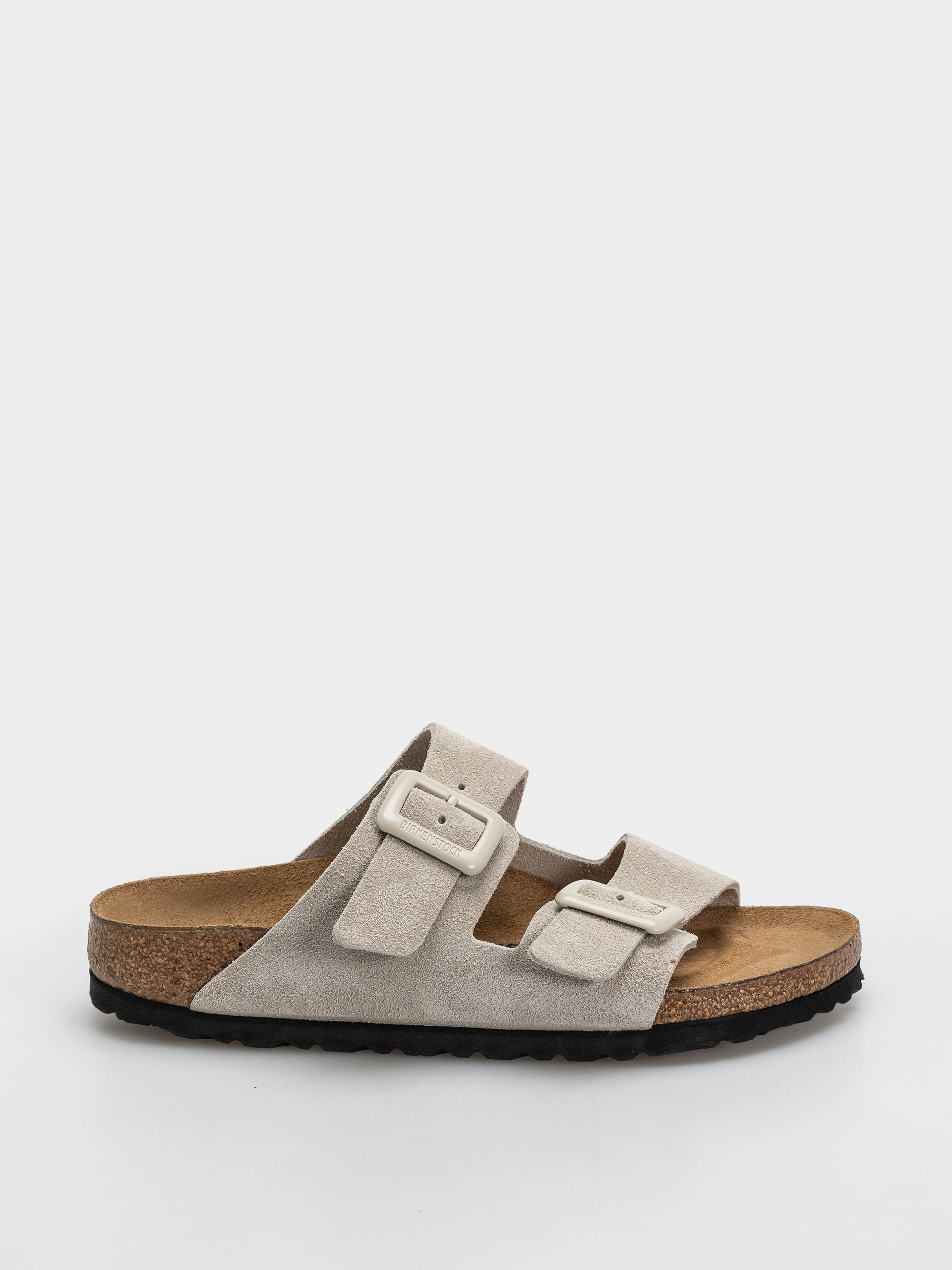 Birkenstock Arizona Suede Leather Cushion Buckle Narrow Wmn Flip-flop papucsok (oyster)