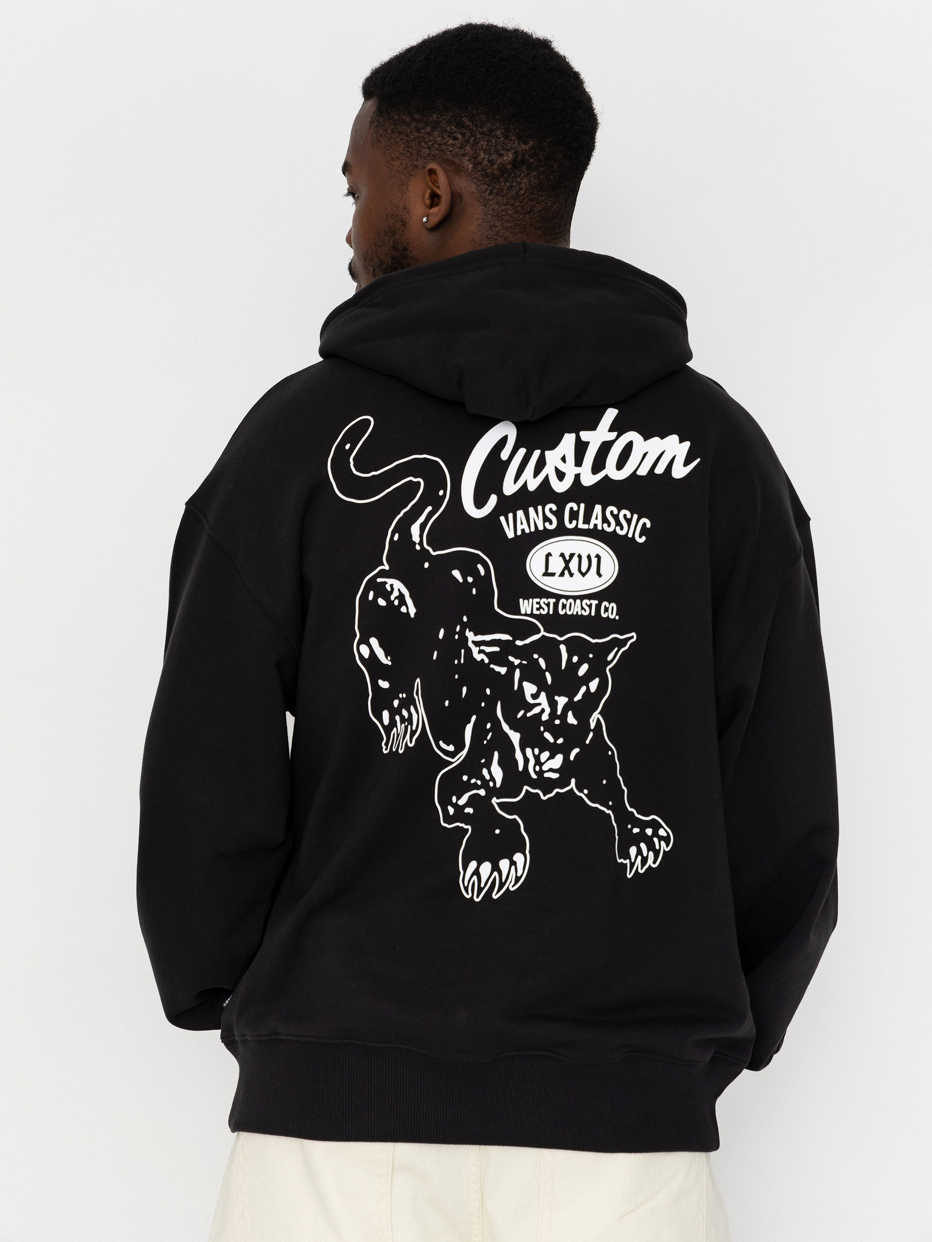 Kapucnis pulóver Vans Custom Cat HD (black)
