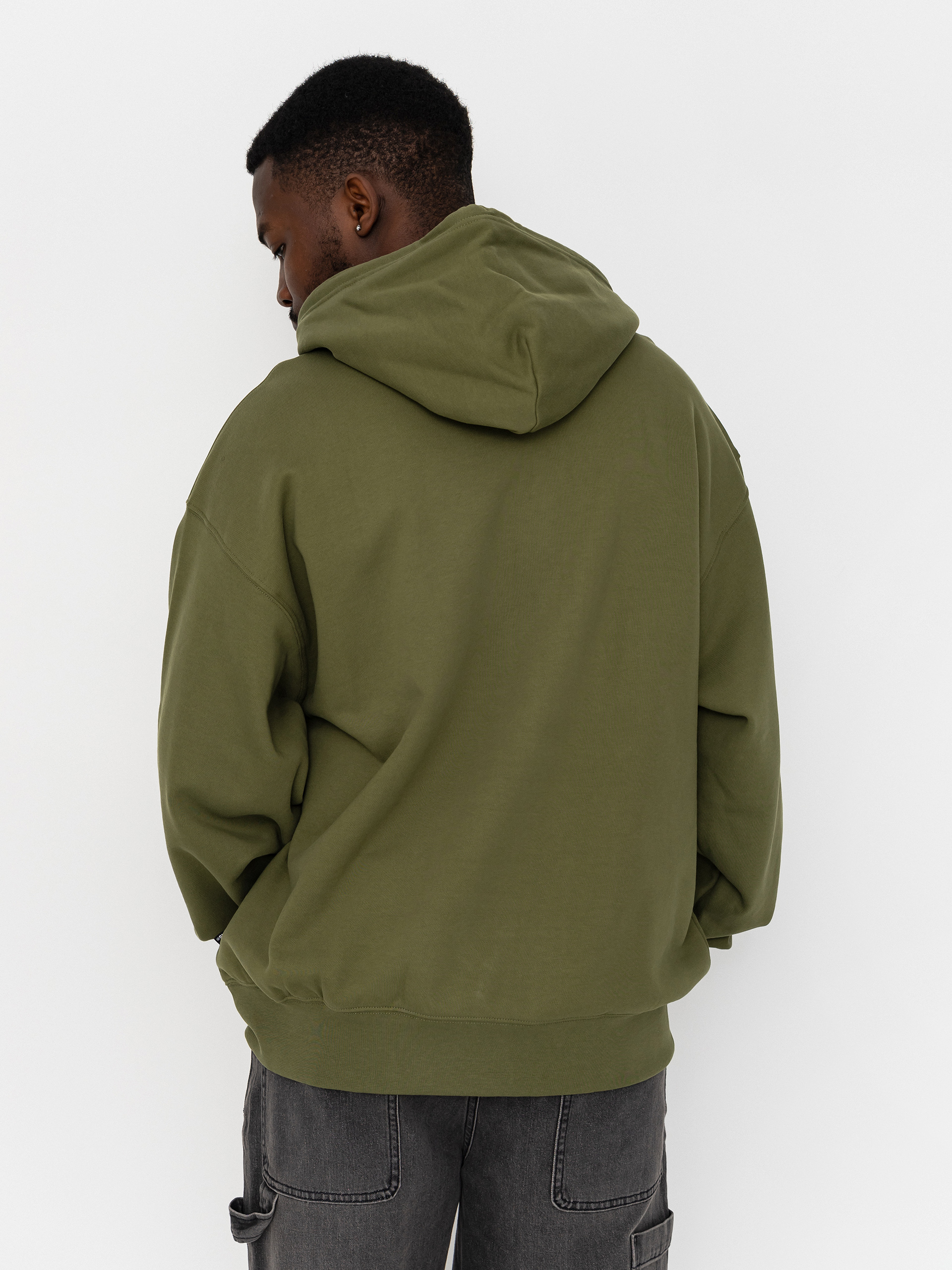 Kapucnis pulóver Vans Left Chest II HD (green balsam)