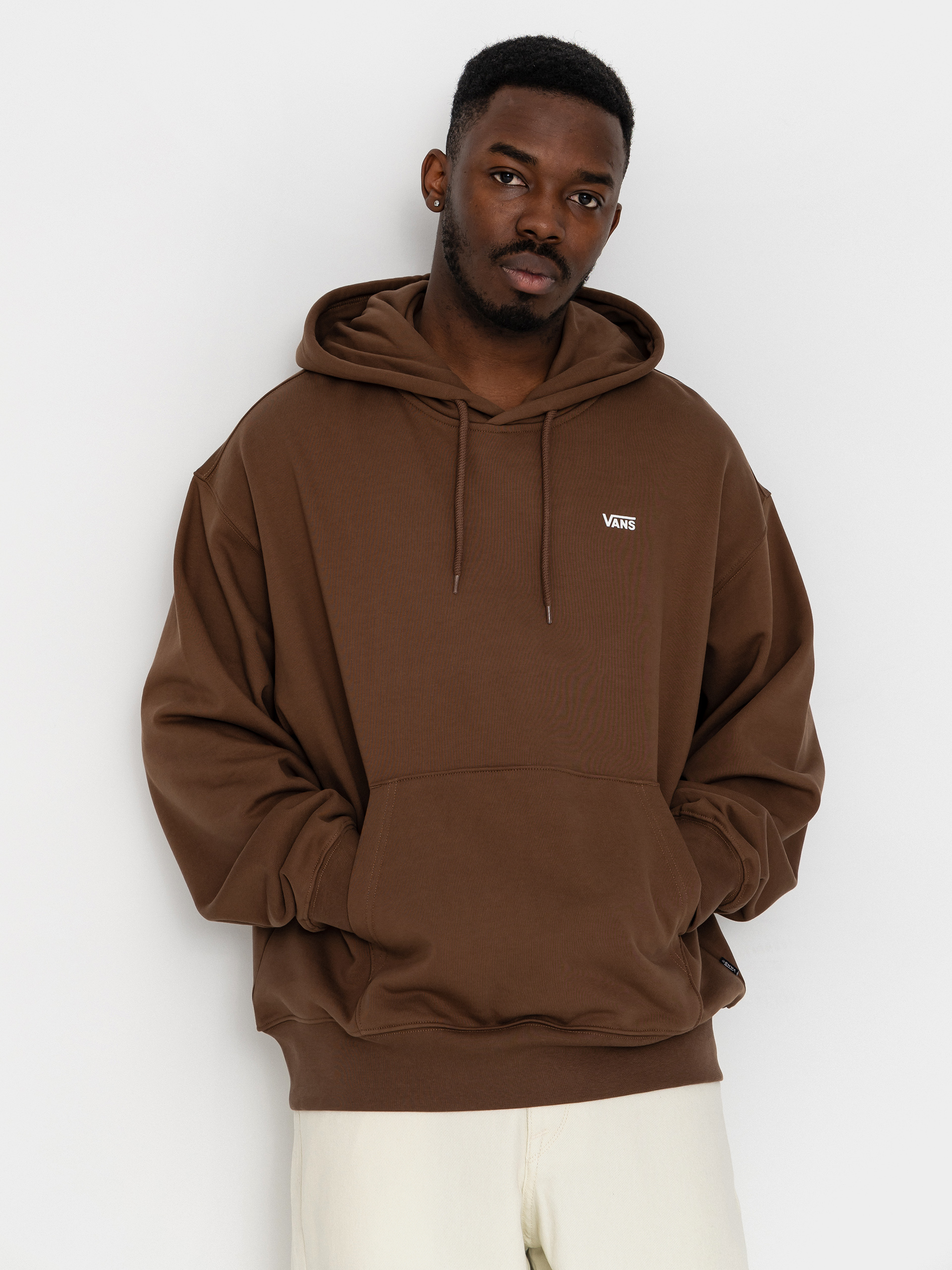 Kapucnis pulóver Vans Left Chest HD (vintage cocoa)