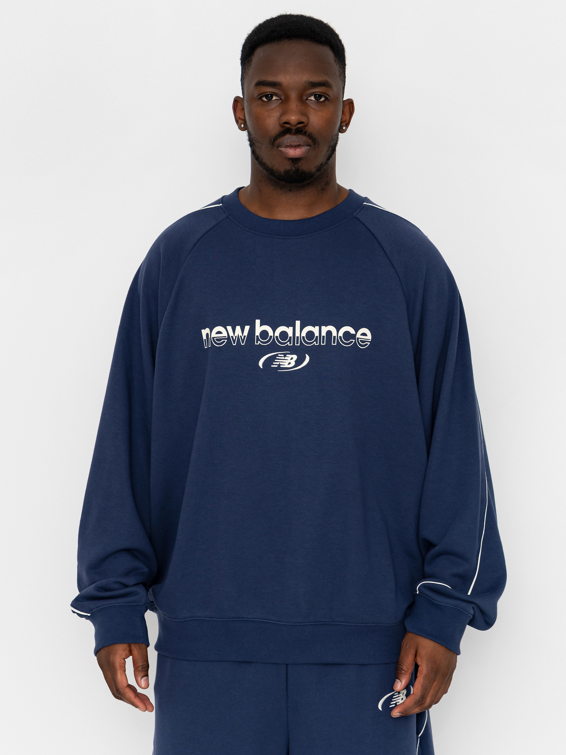 New Balance Trackside French Terry Pulóver (navy)