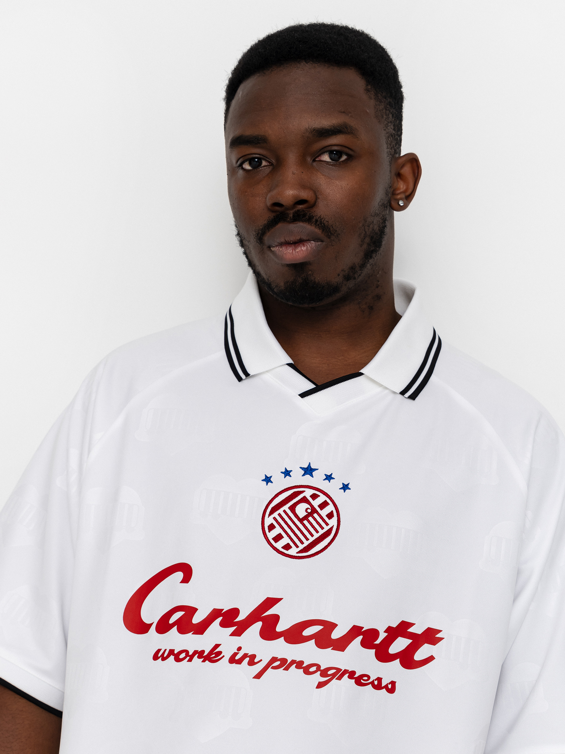 Carhartt WIP Terrace Football Póló (heart train jacquard white)