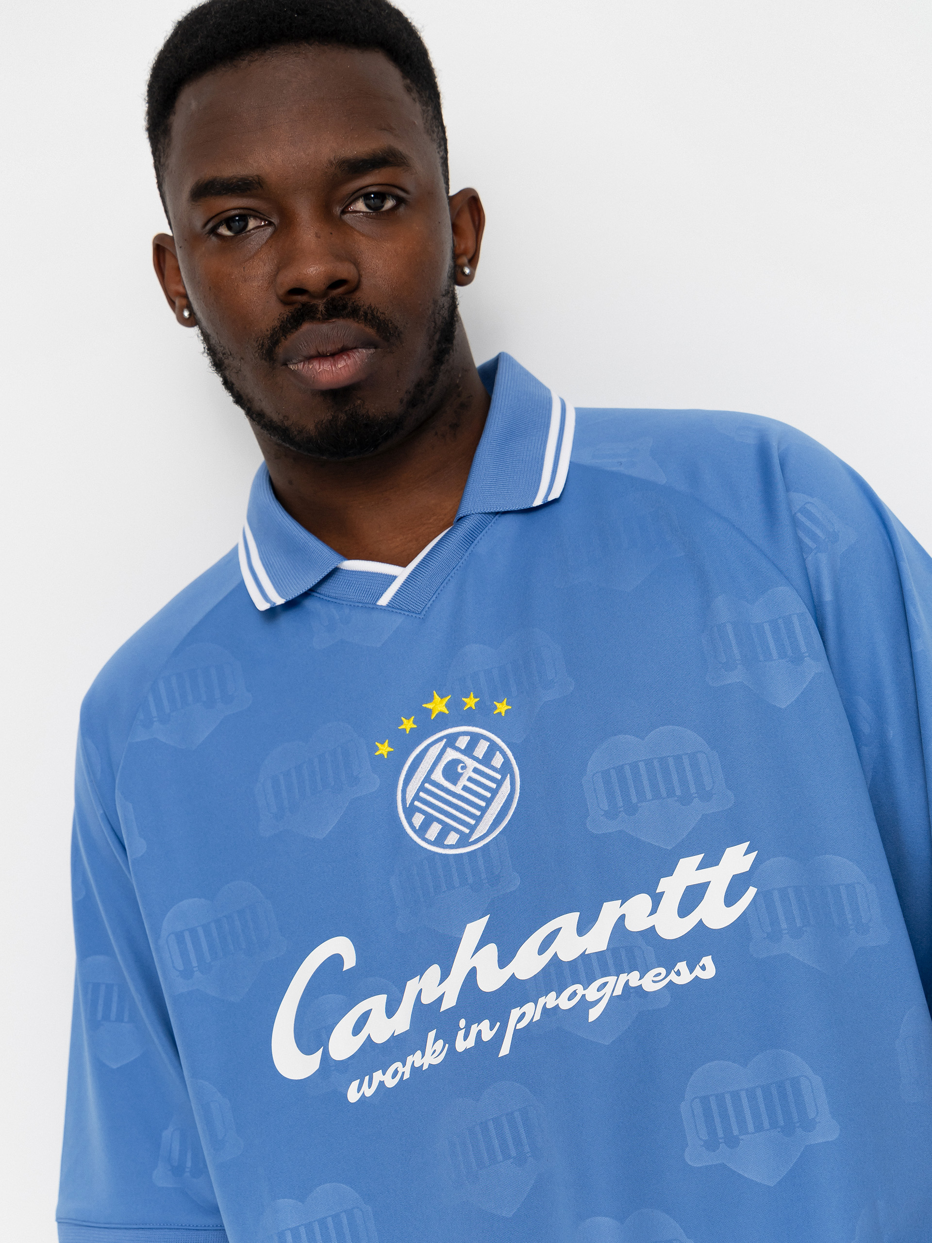 Carhartt WIP Terrace Football Póló (heart train jacquard curacao)