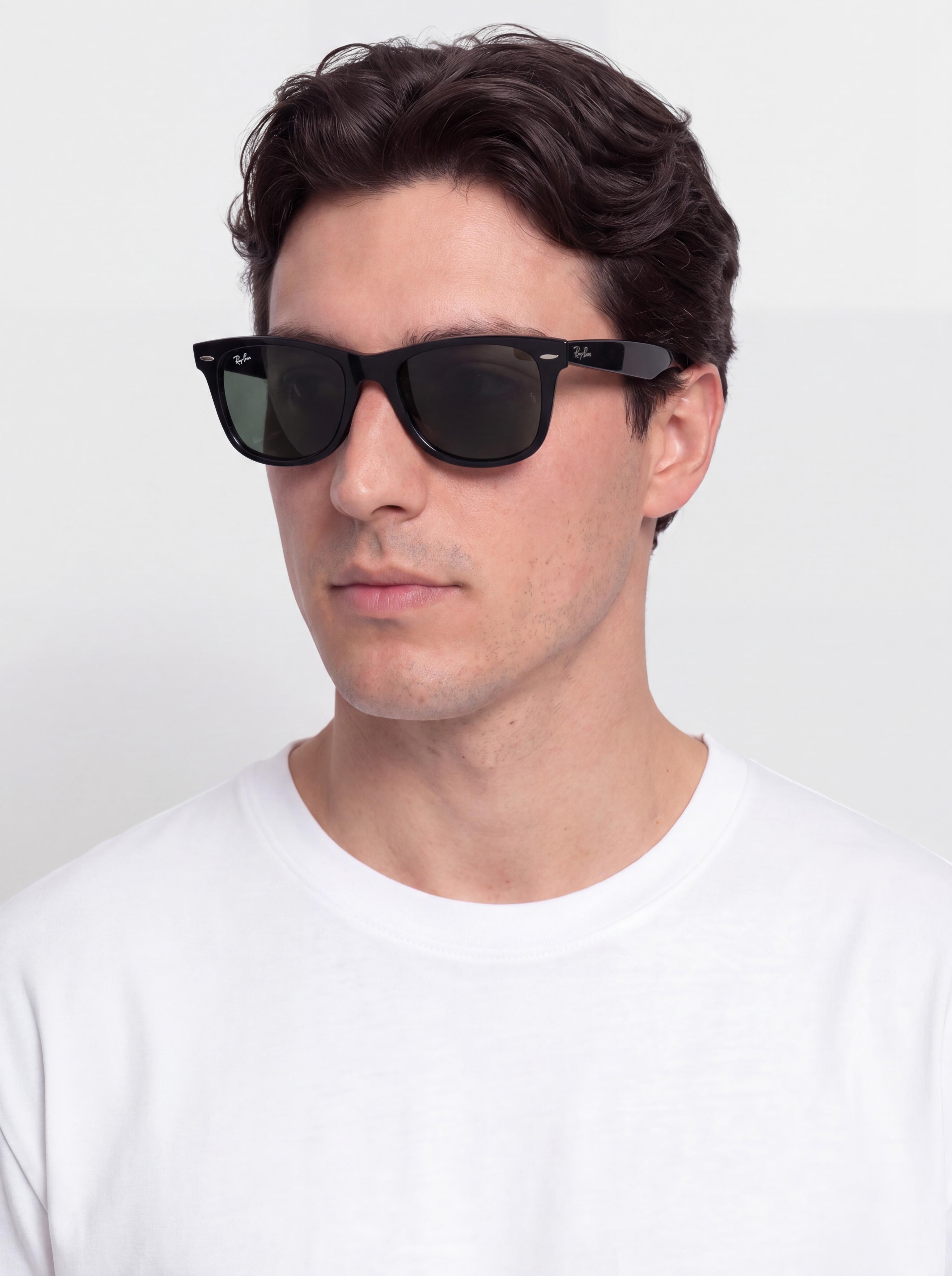 Ray-Ban Original Wayfarer Classic Napszemüvegek (polerowany czarny/zielone g-15)