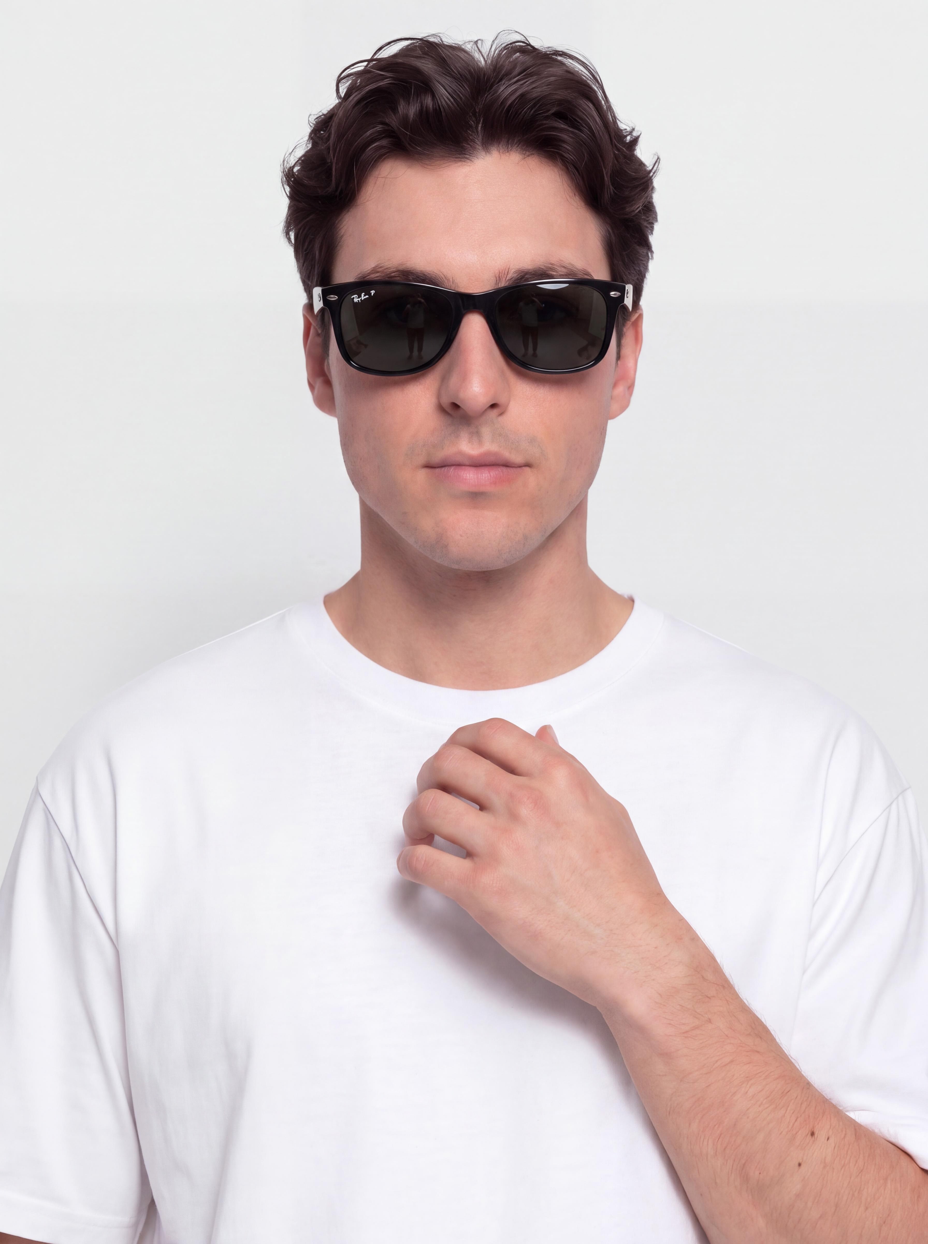 Ray-Ban New Wayfarer Classic Napszemüvegek (polerowany czarny/zielone z polaryzacją)