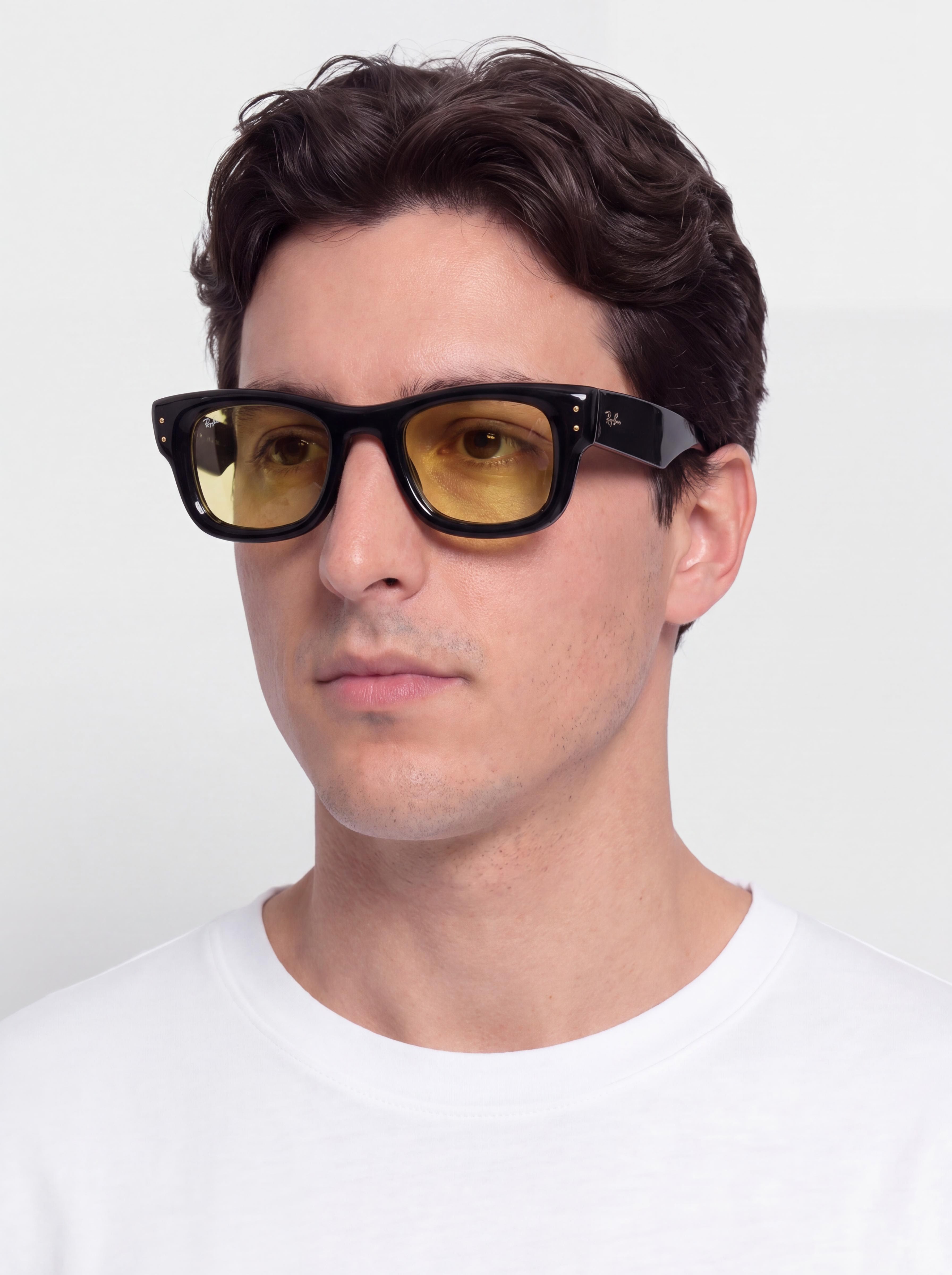 Ray-Ban Wayfarer Puffer Napszemüvegek (polerowany czarny/żółty)