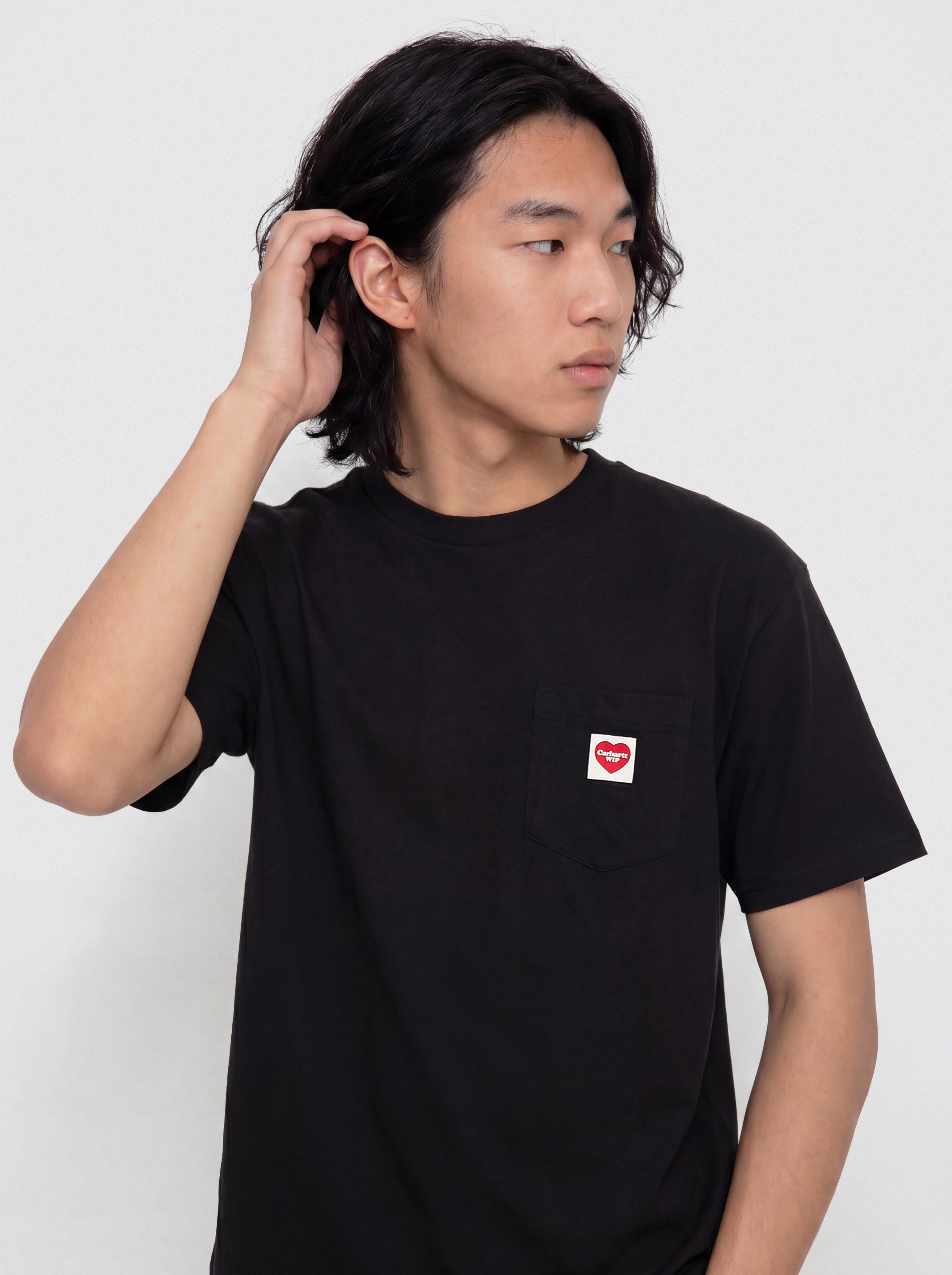 Carhartt WIP Pocket Heart Pu00f3lu00f3 (black/red)