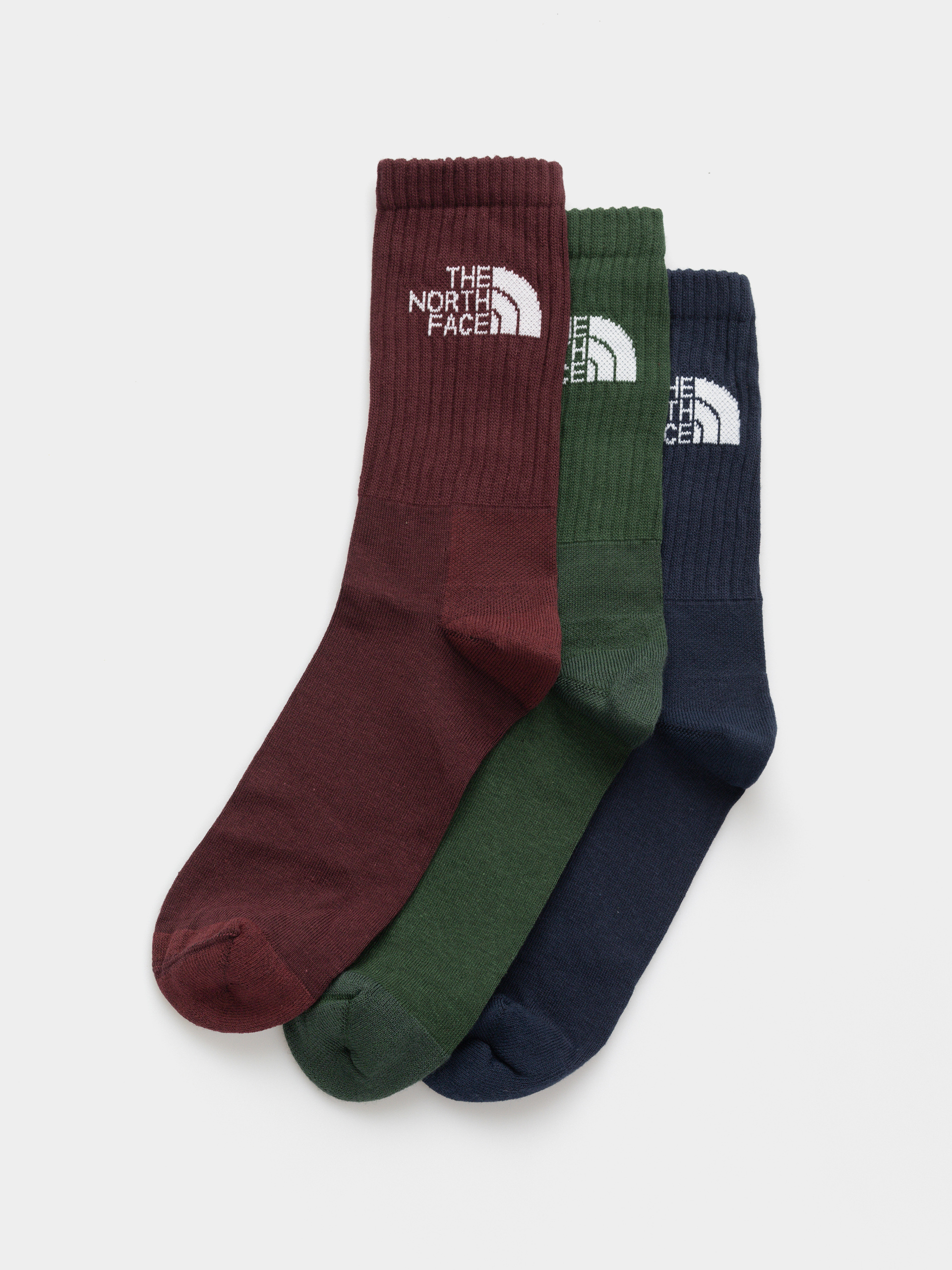 The North Face Everyday Standard Crew 3P Zokni (bottle green/deep burgu)