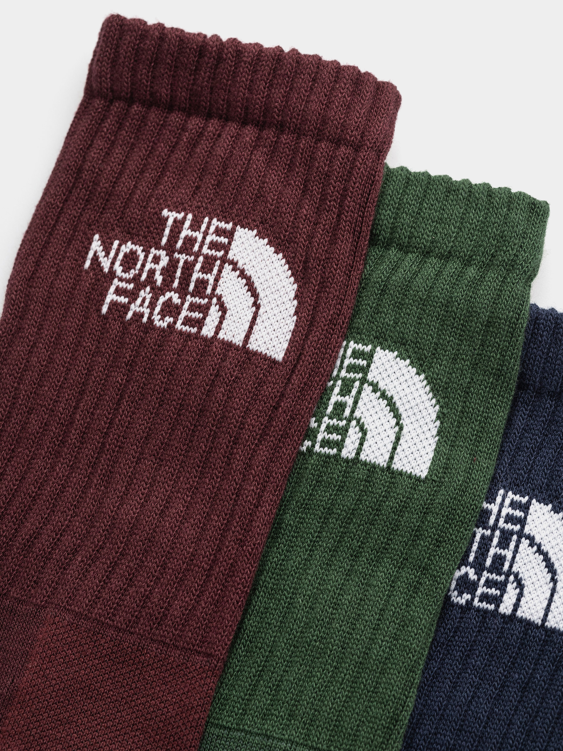 The North Face Everyday Standard Crew 3P Zokni (bottle green/deep burgu)