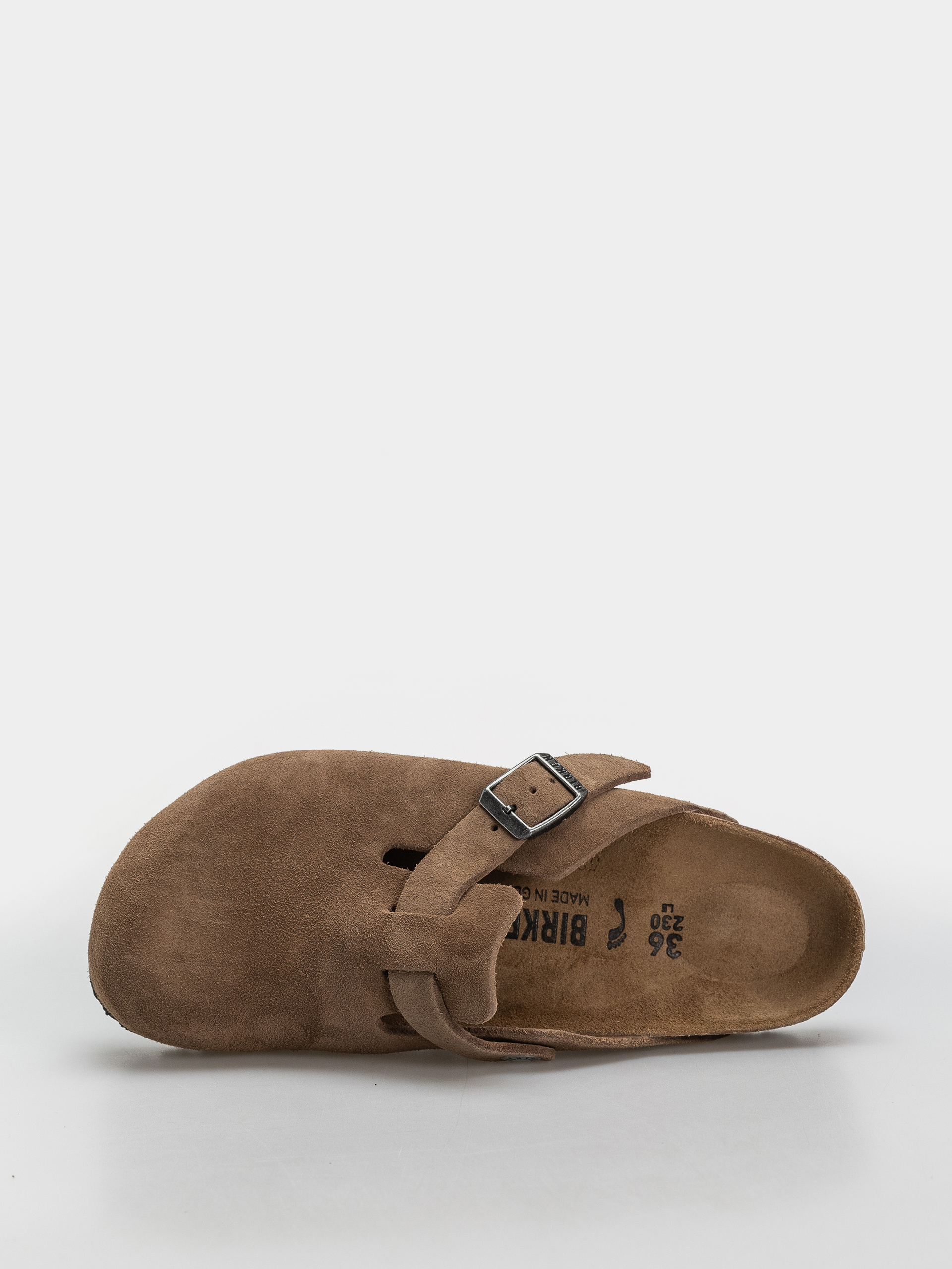Birkenstock Boston Suede Leather Narrow Flip-flop papucsok (dark tea)