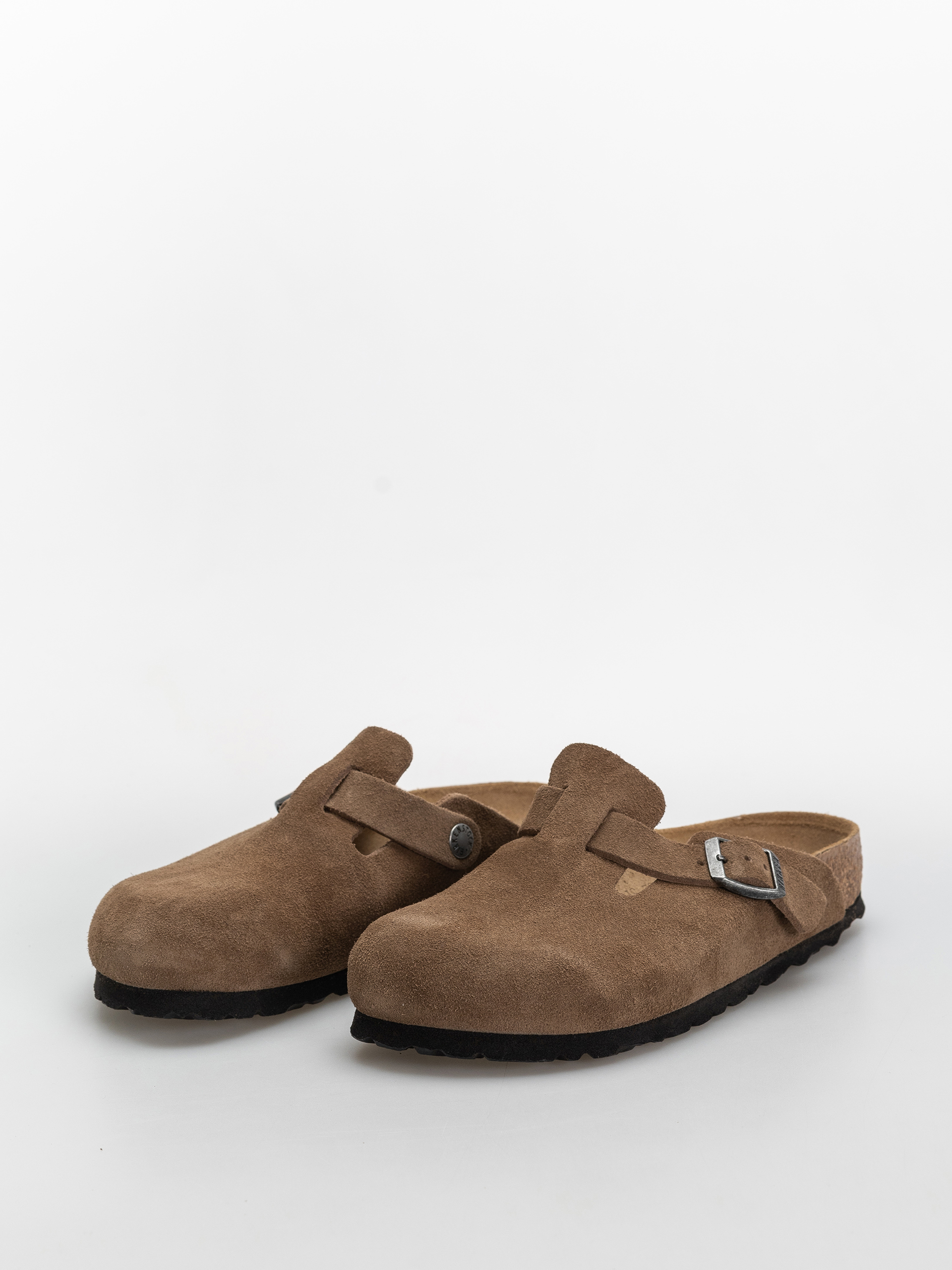 Birkenstock Boston Suede Leather Narrow Flip-flop papucsok (dark tea)