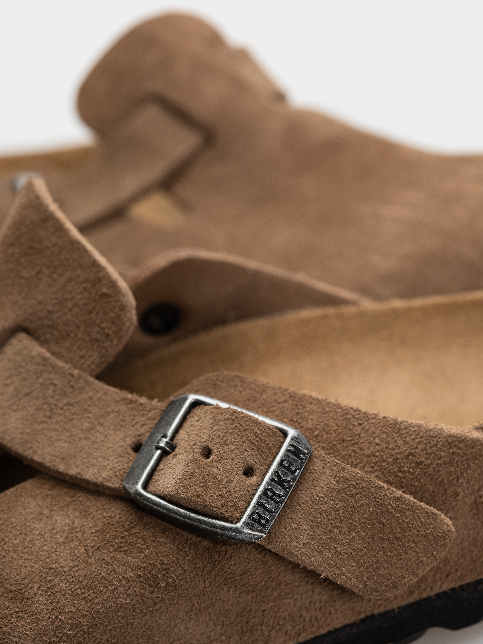 Birkenstock Boston Suede Leather Narrow Flip-flop papucsok (dark tea)