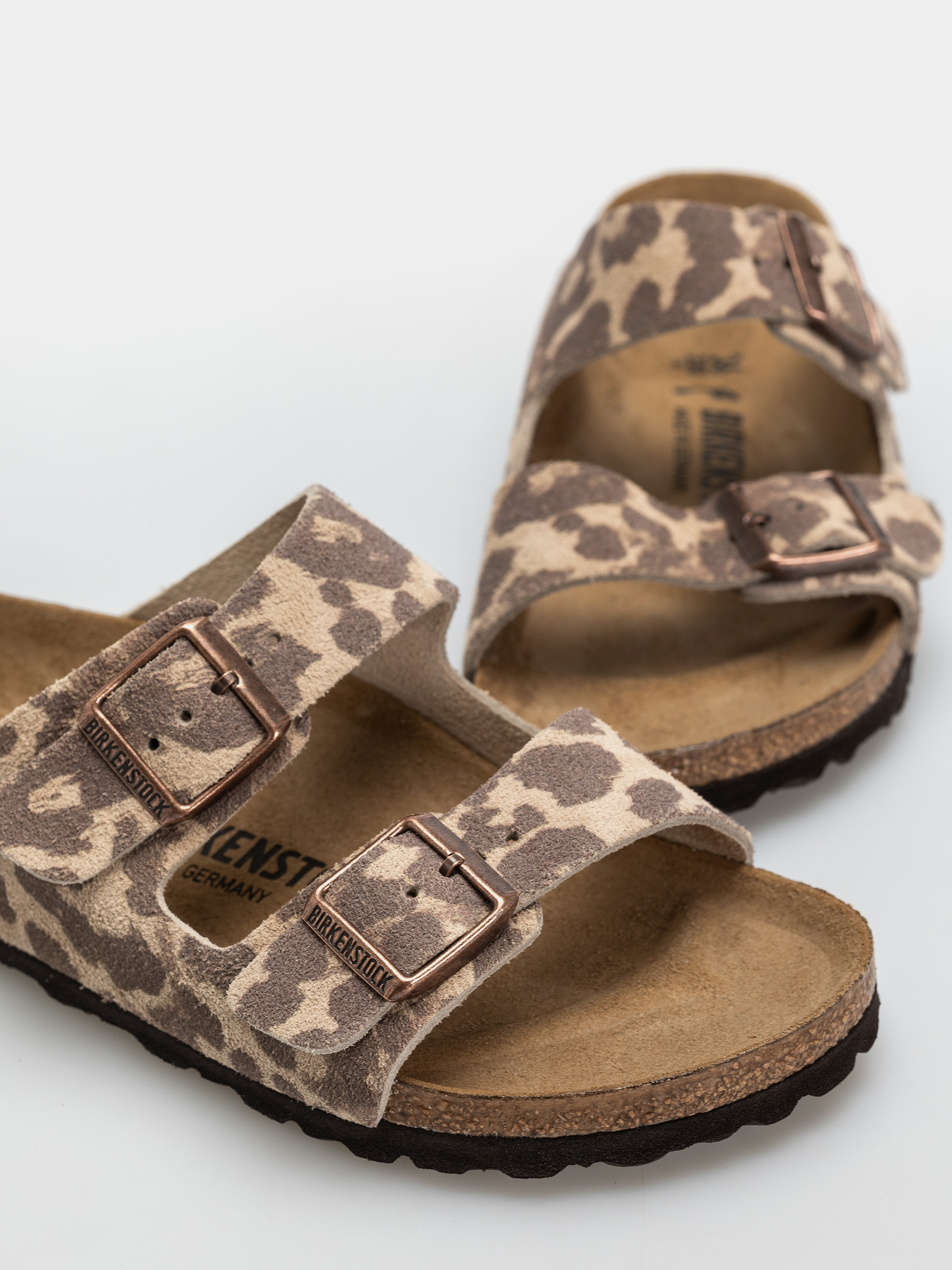 Birkenstock Arizona Suede Leather Narrow Flip-flop papucsok (leo sandcastle)