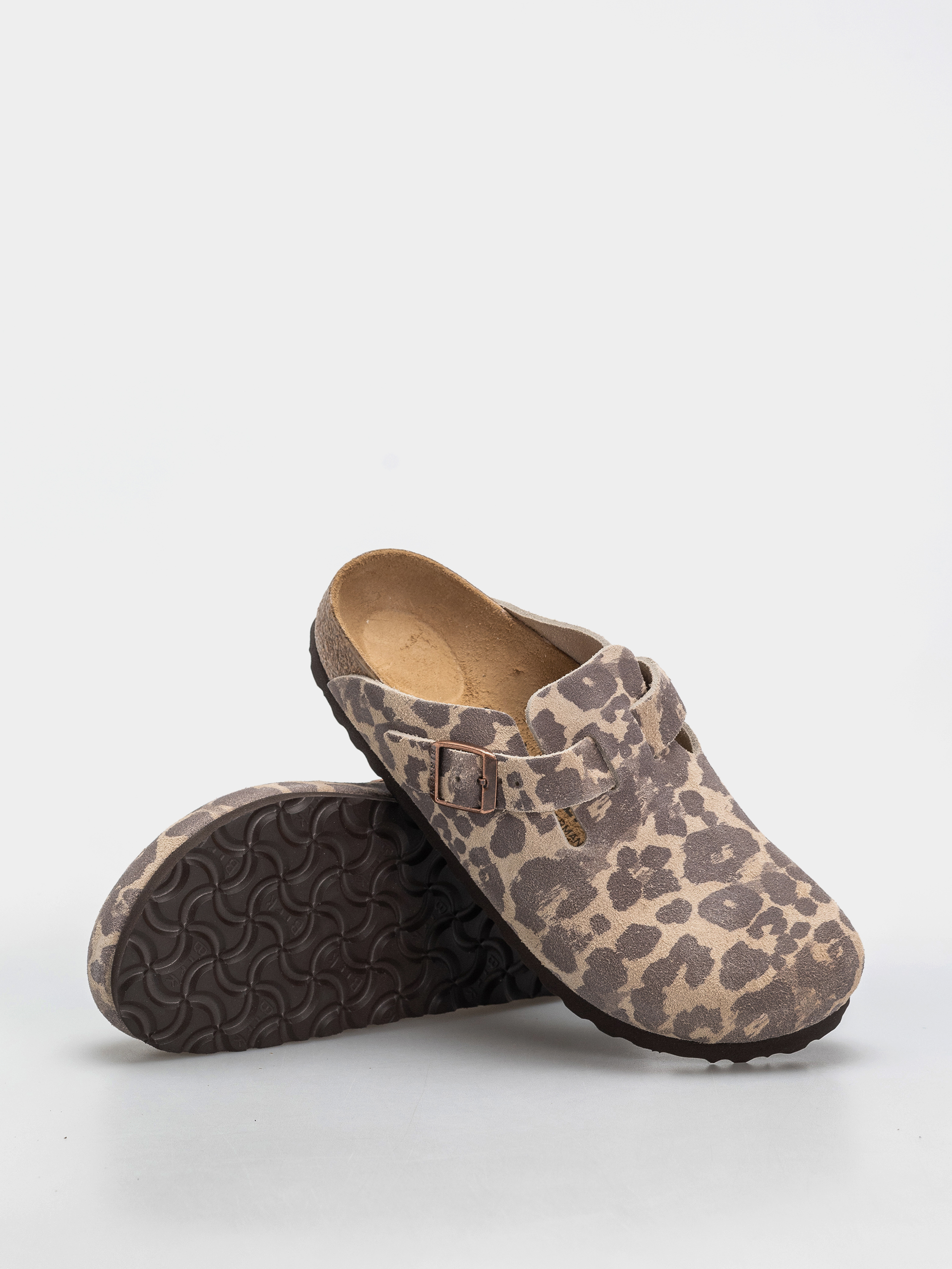 Birkenstock Boston Suede Leather Narrow Flip-flop papucsok (leo sandcastle)