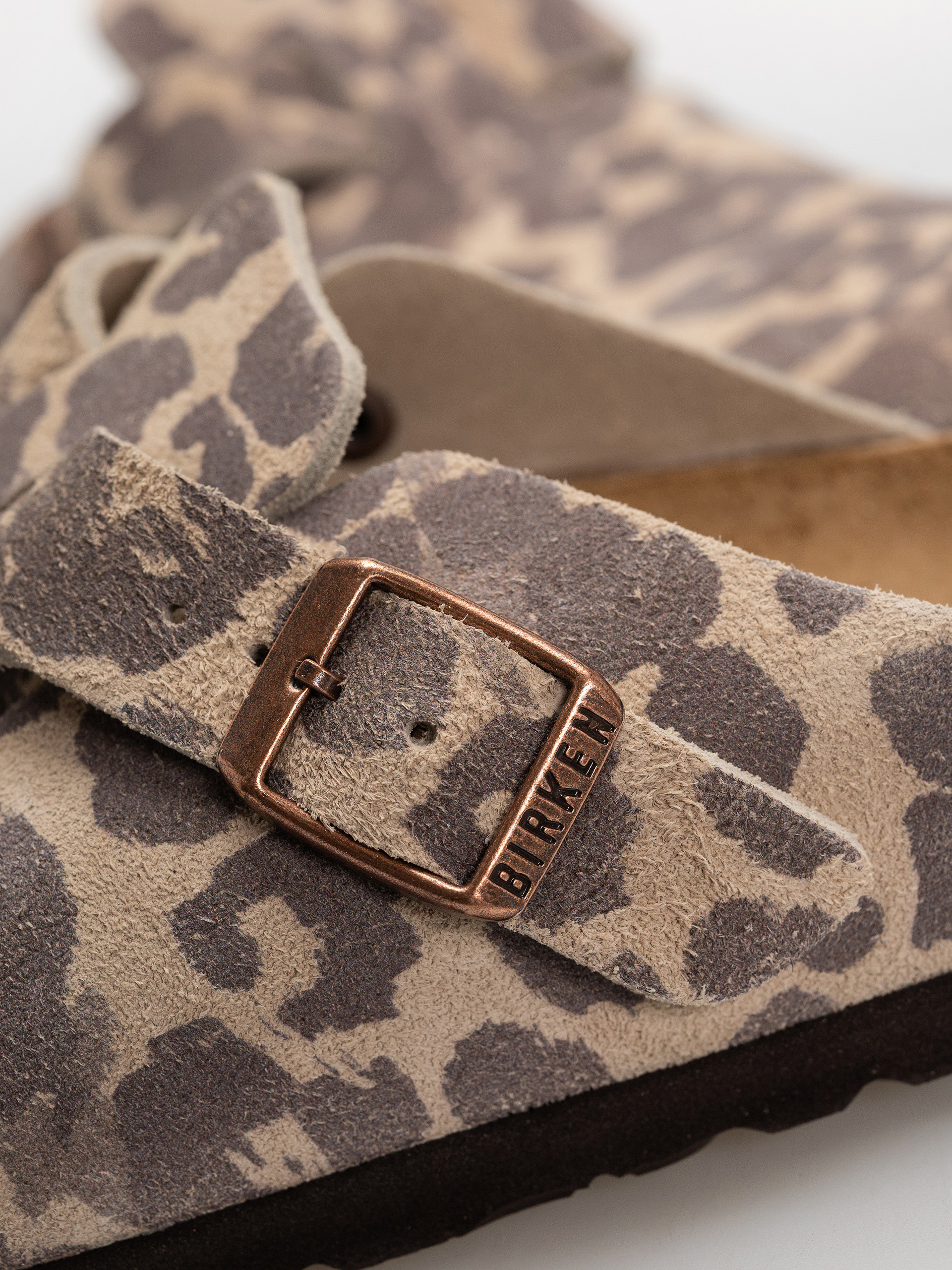 Birkenstock Boston Suede Leather Narrow Flip-flop papucsok (leo sandcastle)