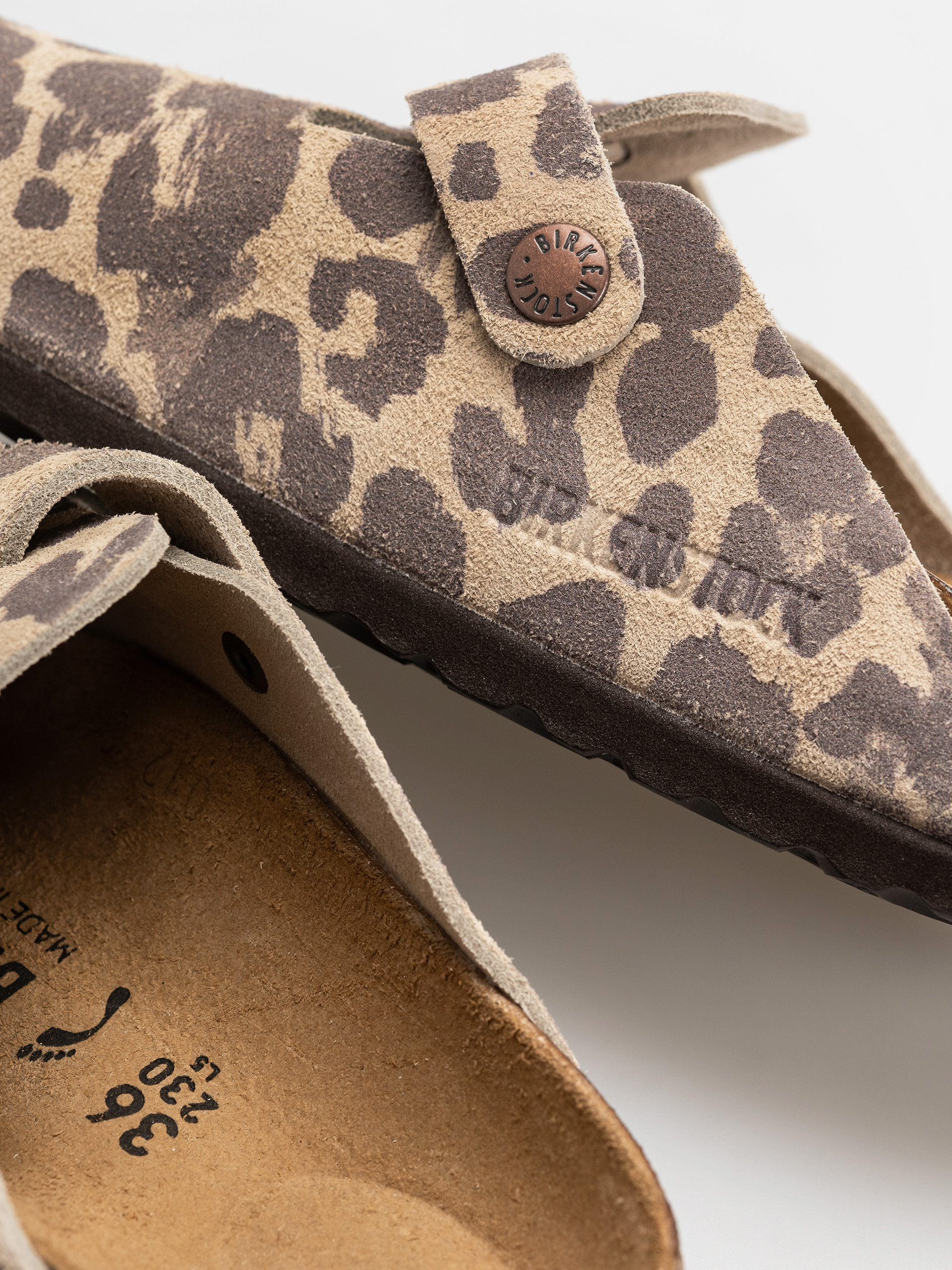 Birkenstock Boston Suede Leather Narrow Flip-flop papucsok (leo sandcastle)