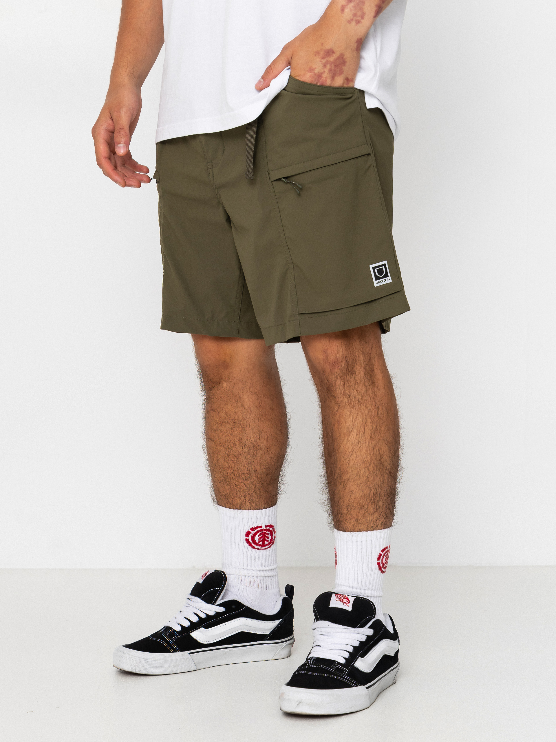 Rövidnadrág Brixton Journey Utility (dark olive)
