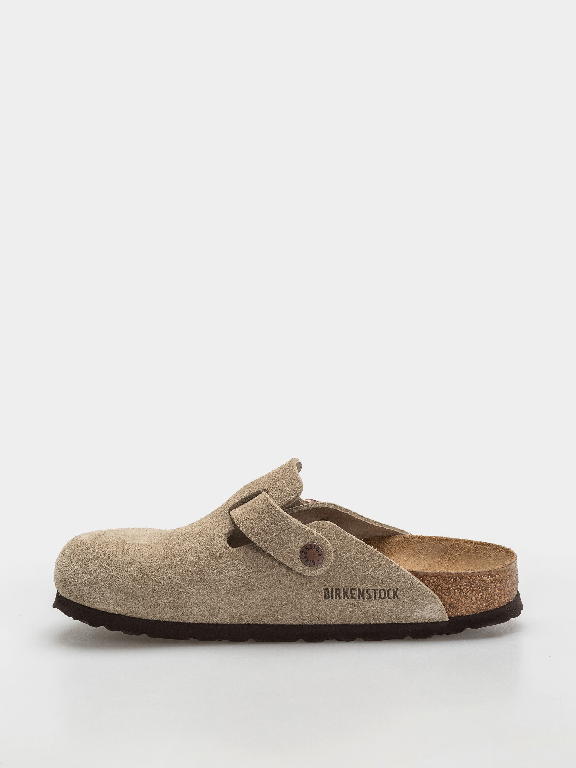 Birkenstock Boston Soft Footbed Suede Leather Narrow Flip-flop papucsok (taupe)
