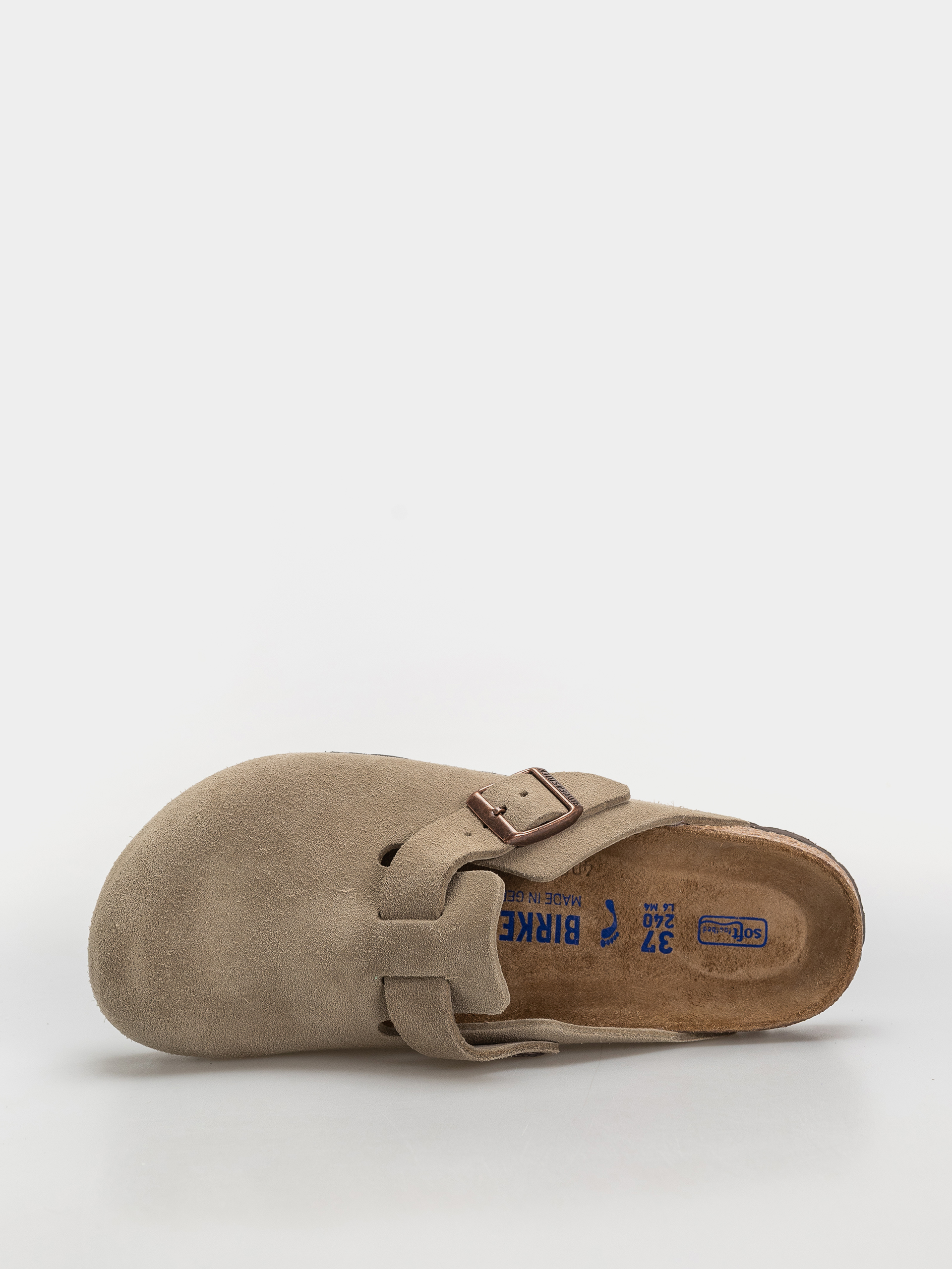 Birkenstock Boston Soft Footbed Suede Leather Narrow Flip-flop papucsok (taupe)