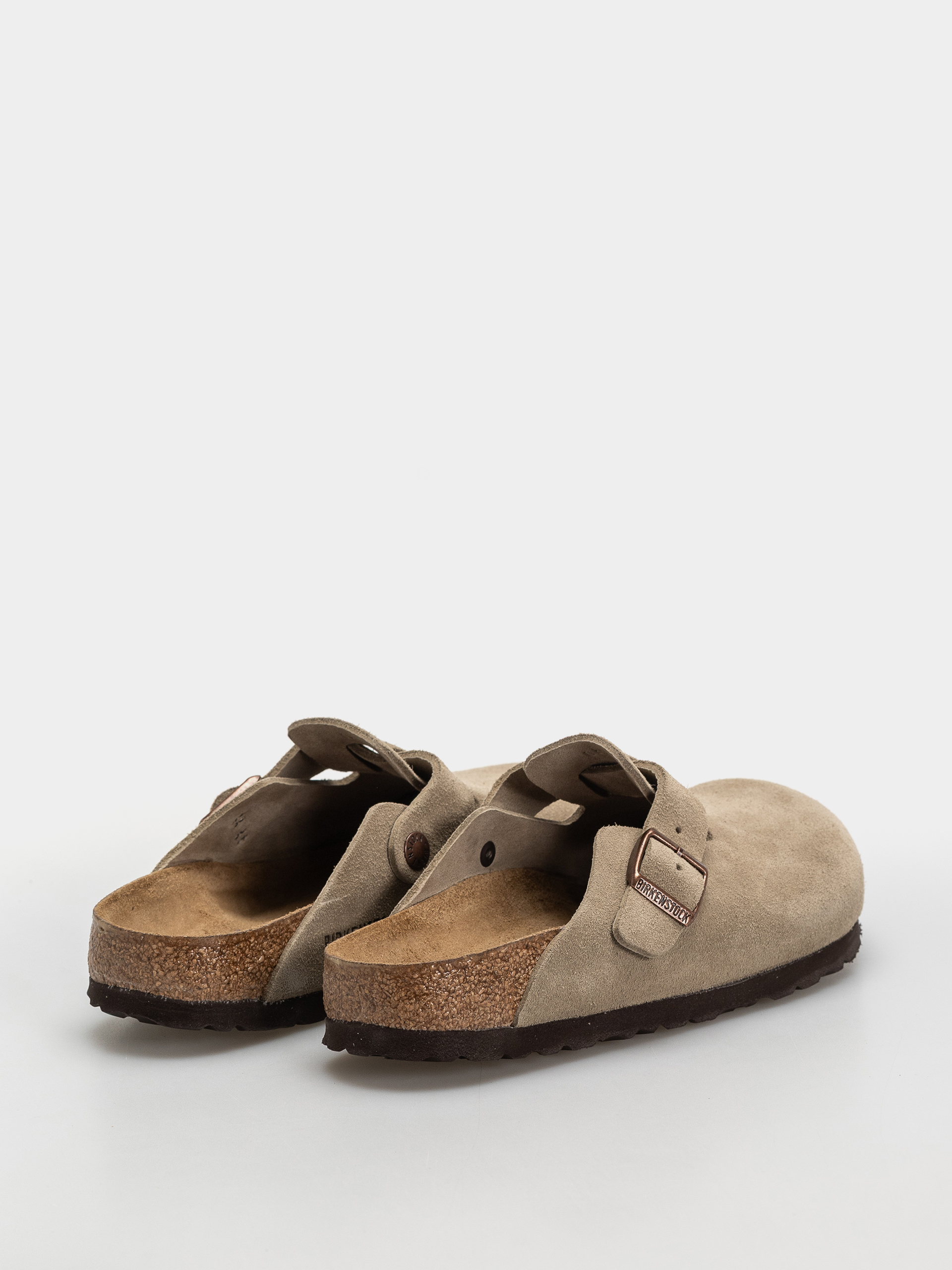Birkenstock Boston Soft Footbed Suede Leather Narrow Flip-flop papucsok (taupe)
