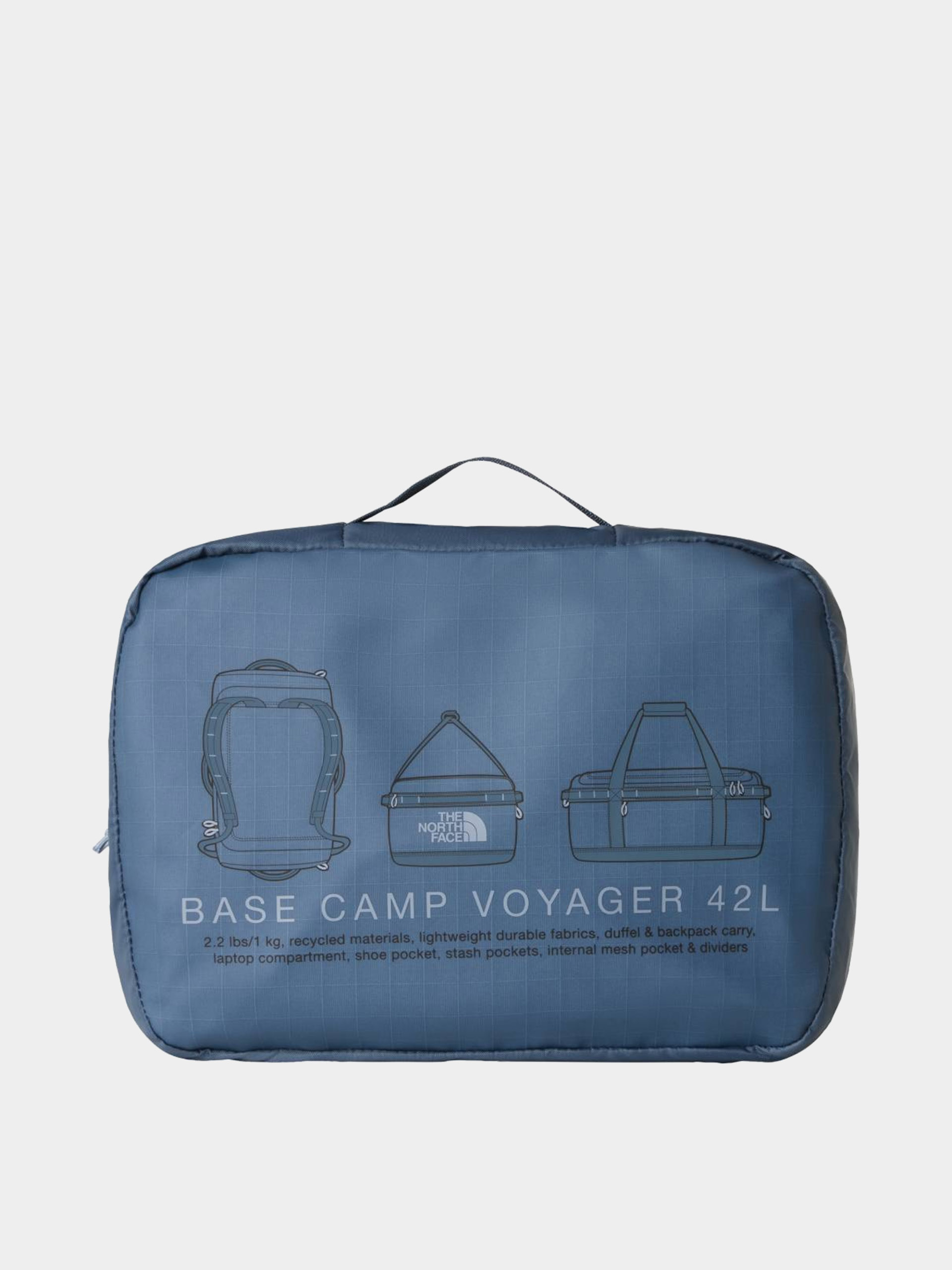 Táska The North Face Base Camp Voyager Duffel 42L (granite grey/frost grey)
