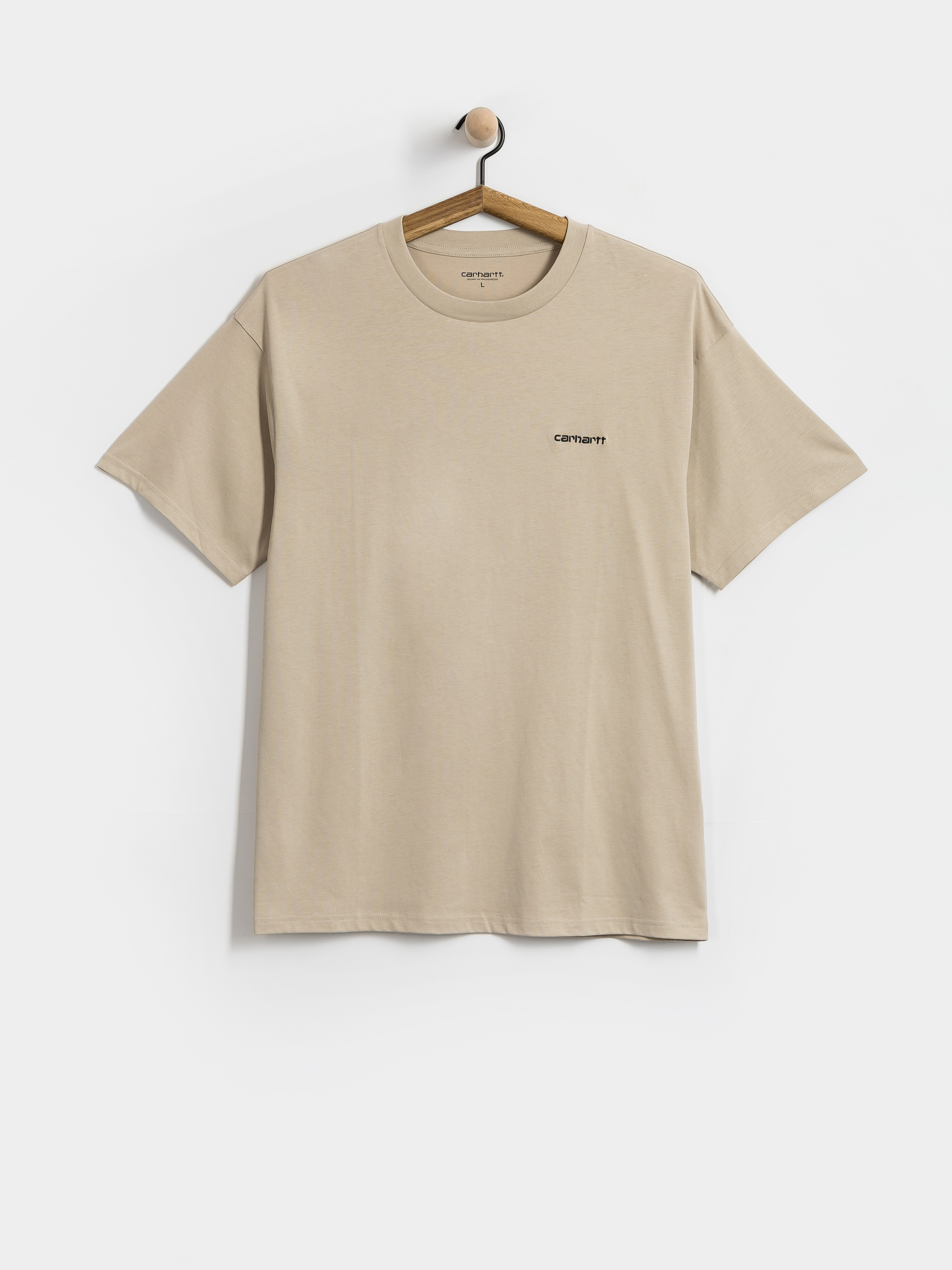 Carhartt WIP Script Embroidery Póló (fleur de sel/black)