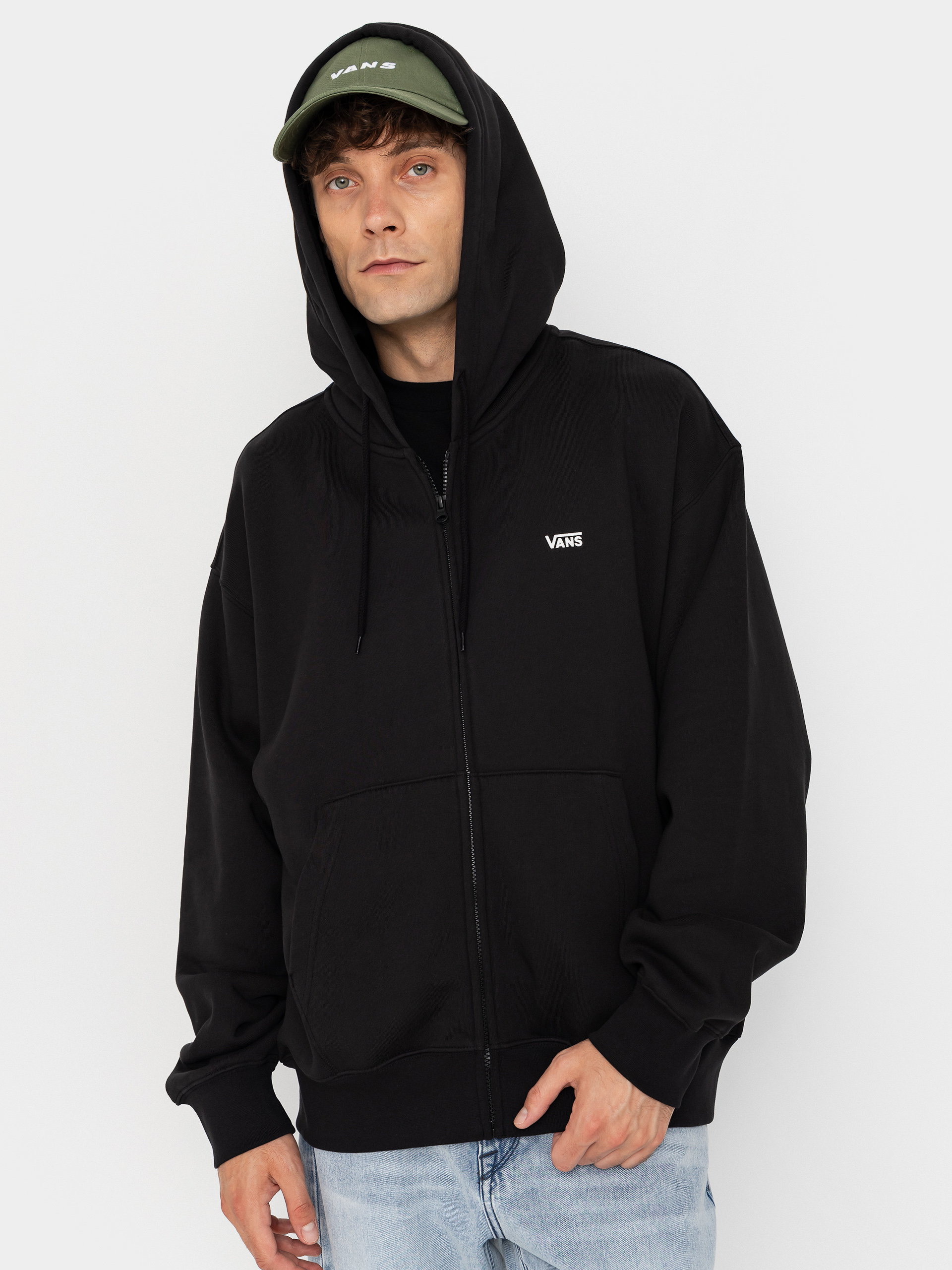 Kapucnis pulóver Vans Left Chest ZHD (black)